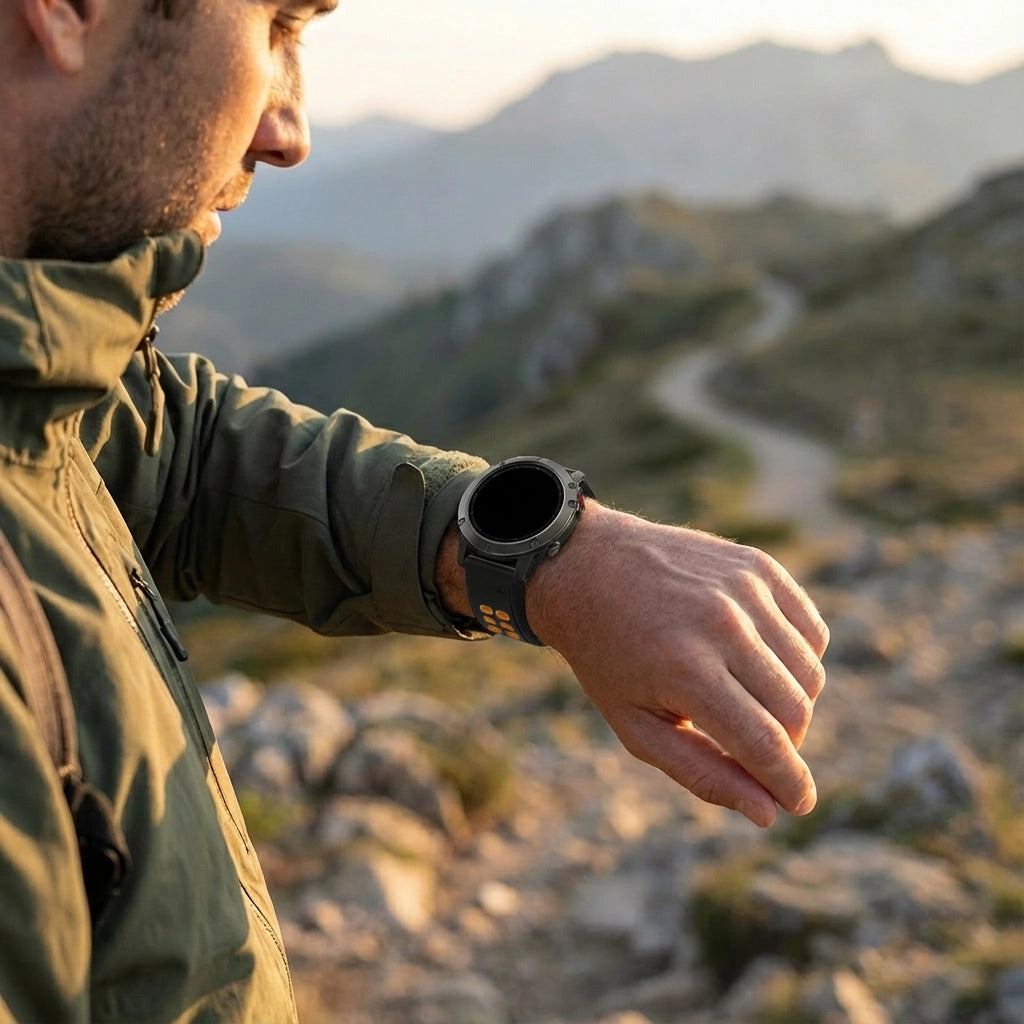 Bandz Bracelet sport avec boucle Garmin Instinct E - 45mm (noir/orange)