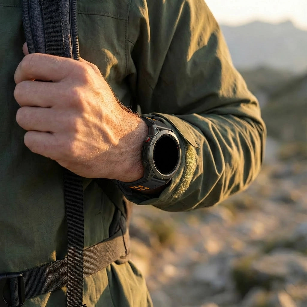 Bandz Bracelet sport avec boucle Garmin Instinct E - 45mm (noir/orange)