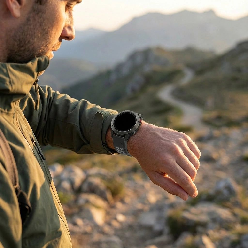 Bandz Bracelet sport avec boucle Garmin Fenix 5 / 6 (noir/gris)