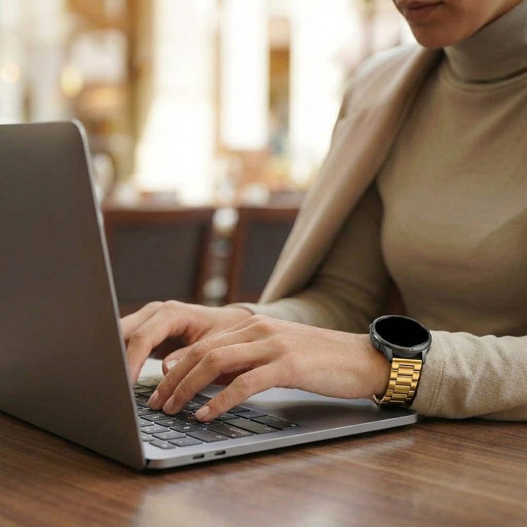 Bandz Bracelet acier 'Classic' Garmin Vivoactive 4s (or)