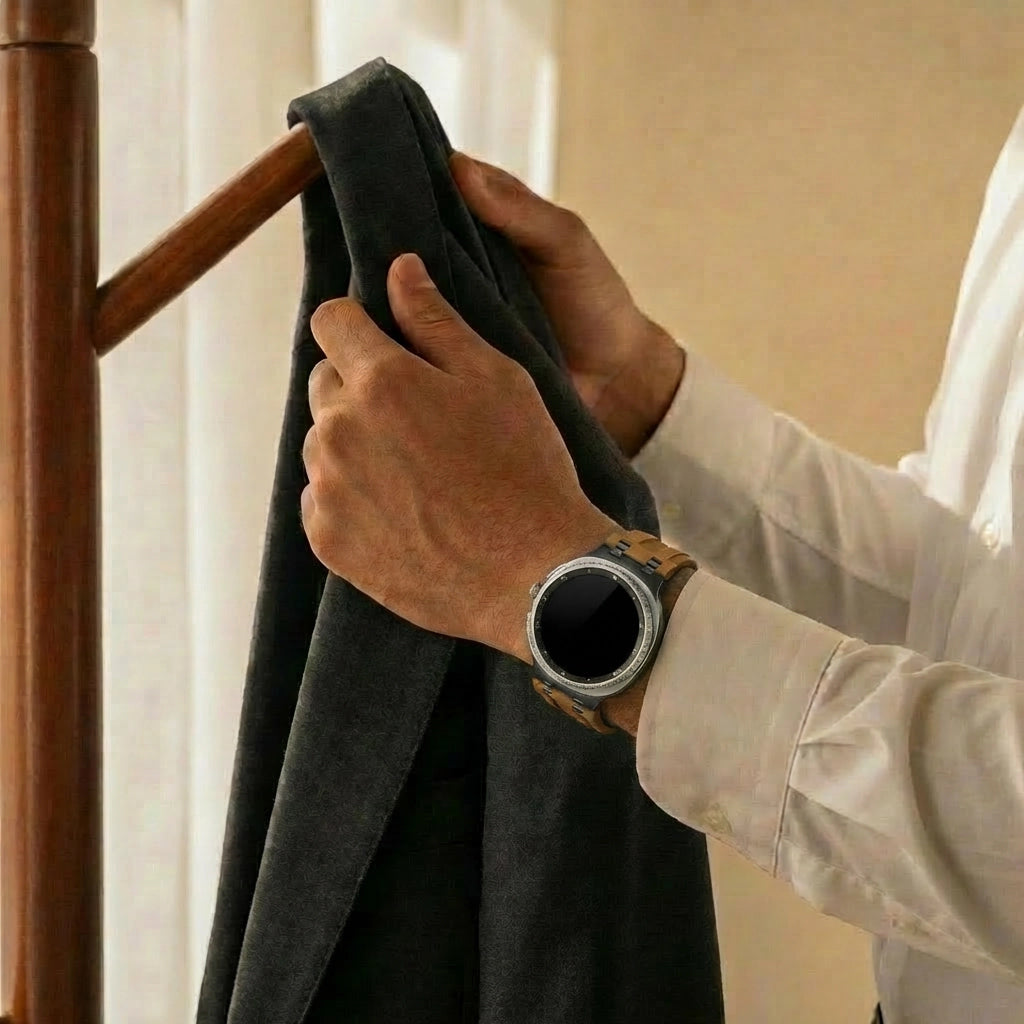 Bracelet cuir solide Samsung Galaxy Watch Ultra (marron)