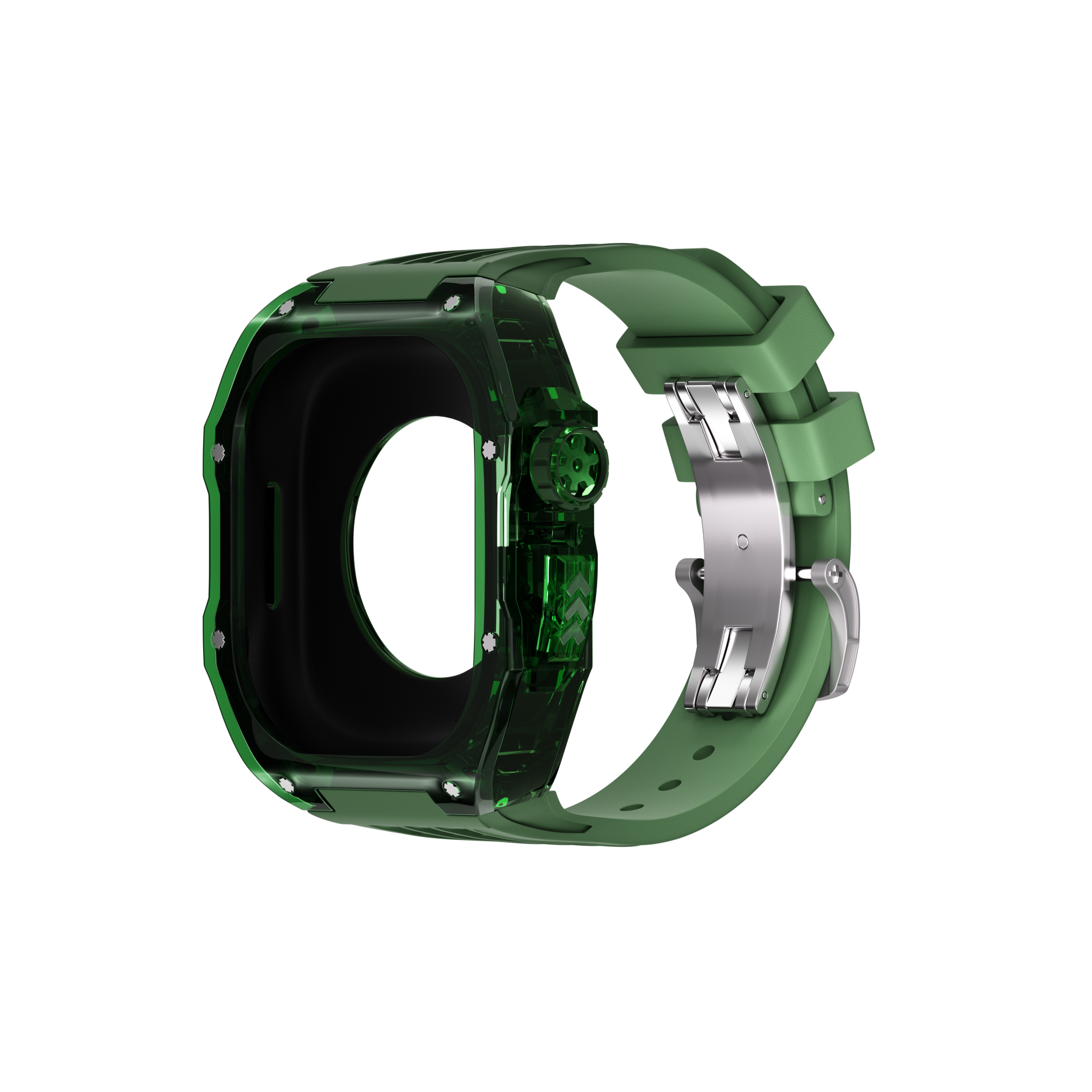 Reqior Boîtier en polymère avec bracelet en caoutchouc Apple Watch 45mm (vert)