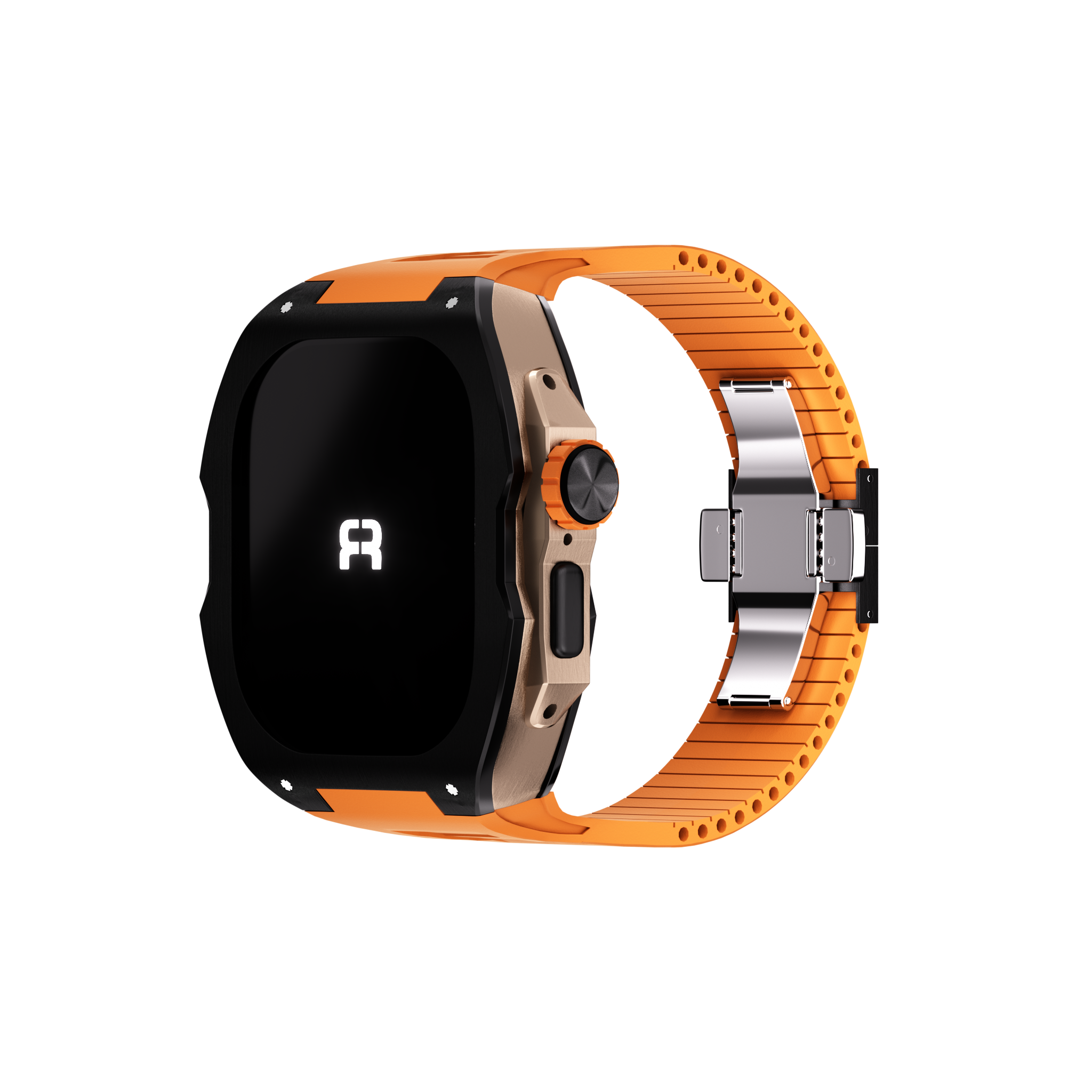Reqior Boîtier avec bracelet en caoutchouc Apple Watch Ultra (noir/orange)