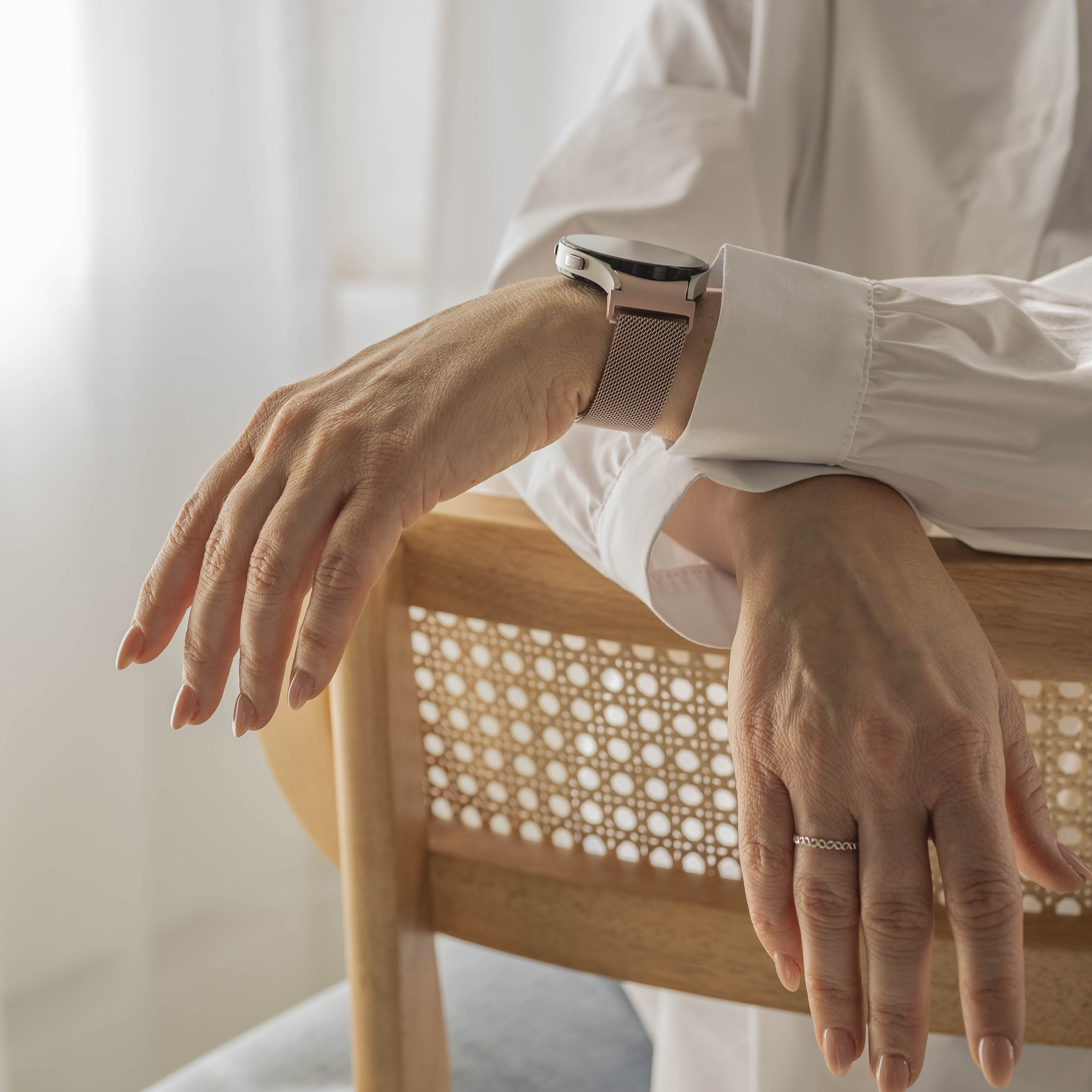 Bracelet Milanais 'One push' Samsung Galaxy Watch FE (rose)