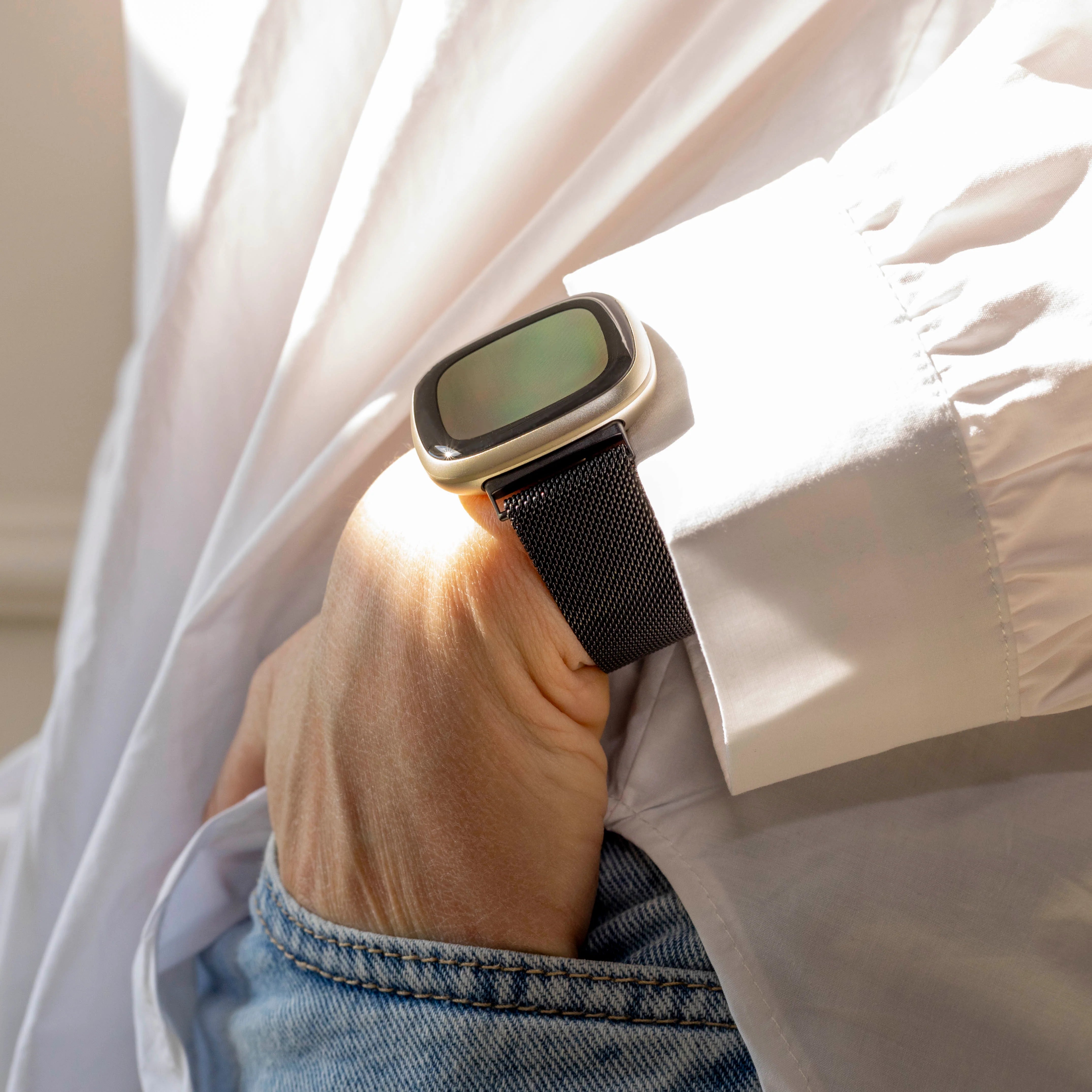 Bracelet Milanaise Fitbit Sense 2 (noir)