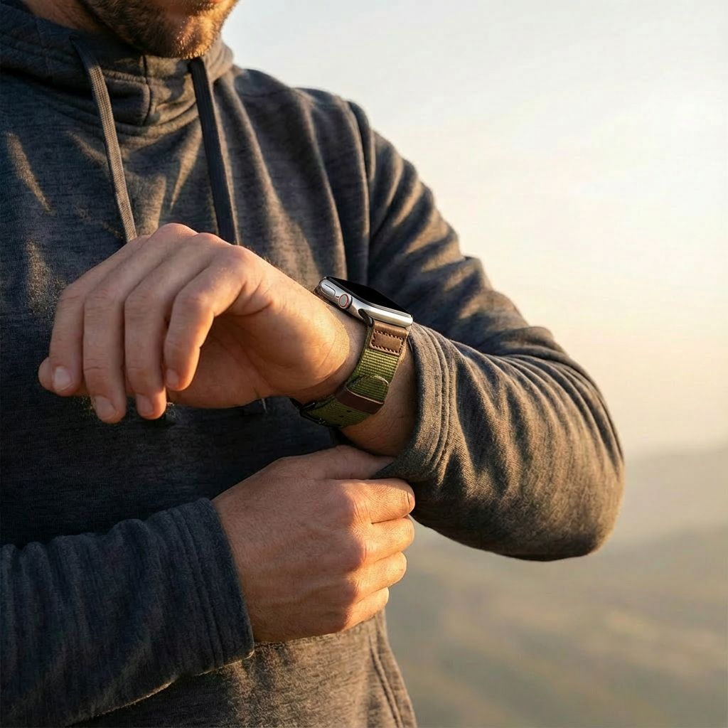 Bracelet lona Apple Watch (vert militaire)