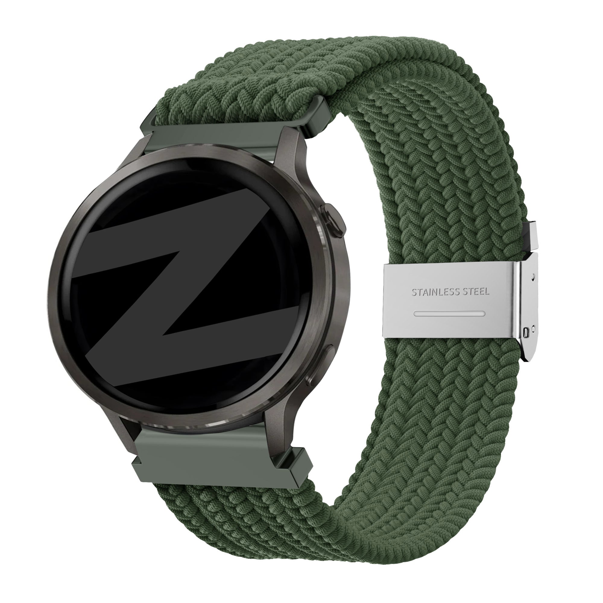 Bandz Bracelet nylon tissé Garmin Forerunner 70 (vert olive)