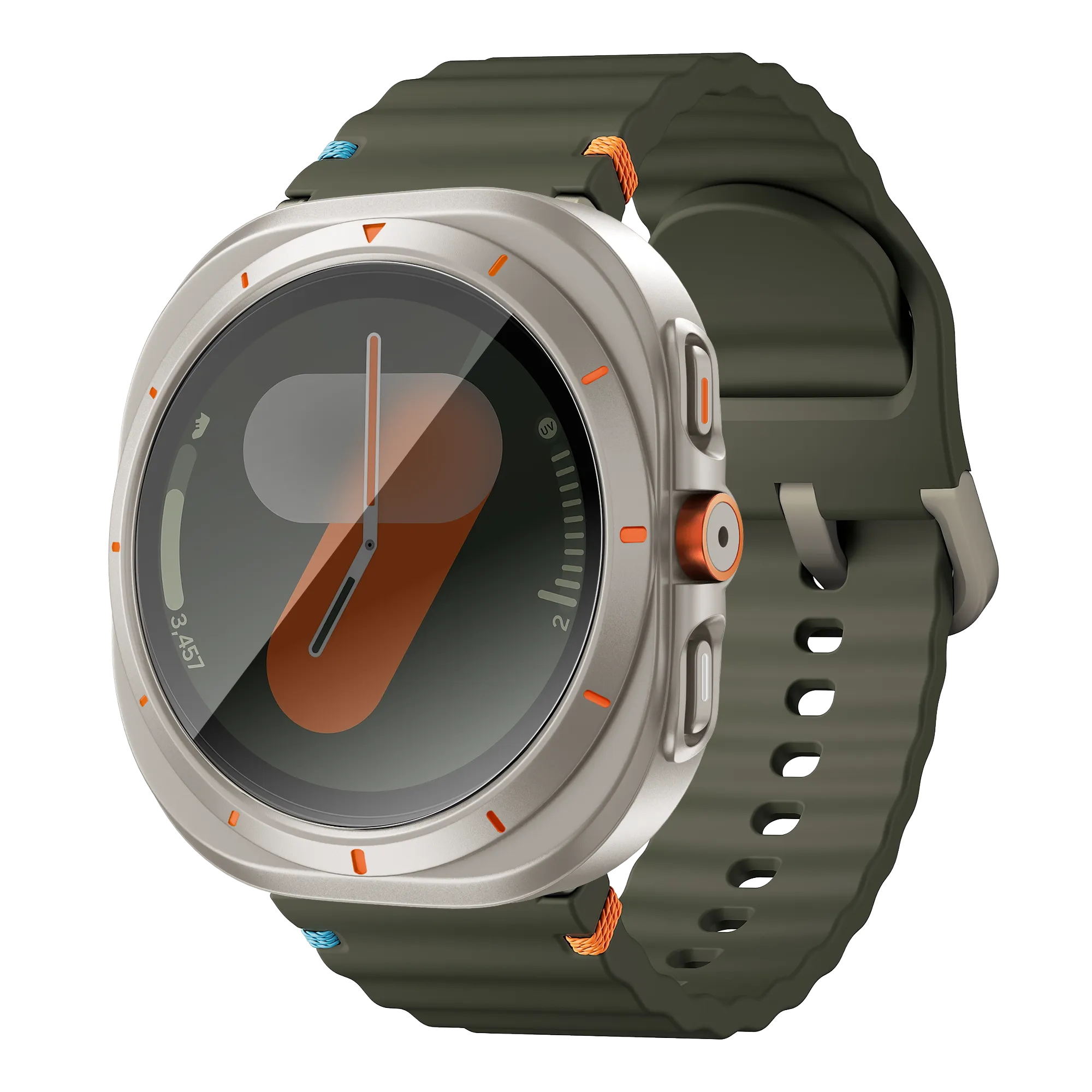Bandz Coque de PC carrée avec verre Samsung Galaxy Watch 7 - 44 mm (titane)
