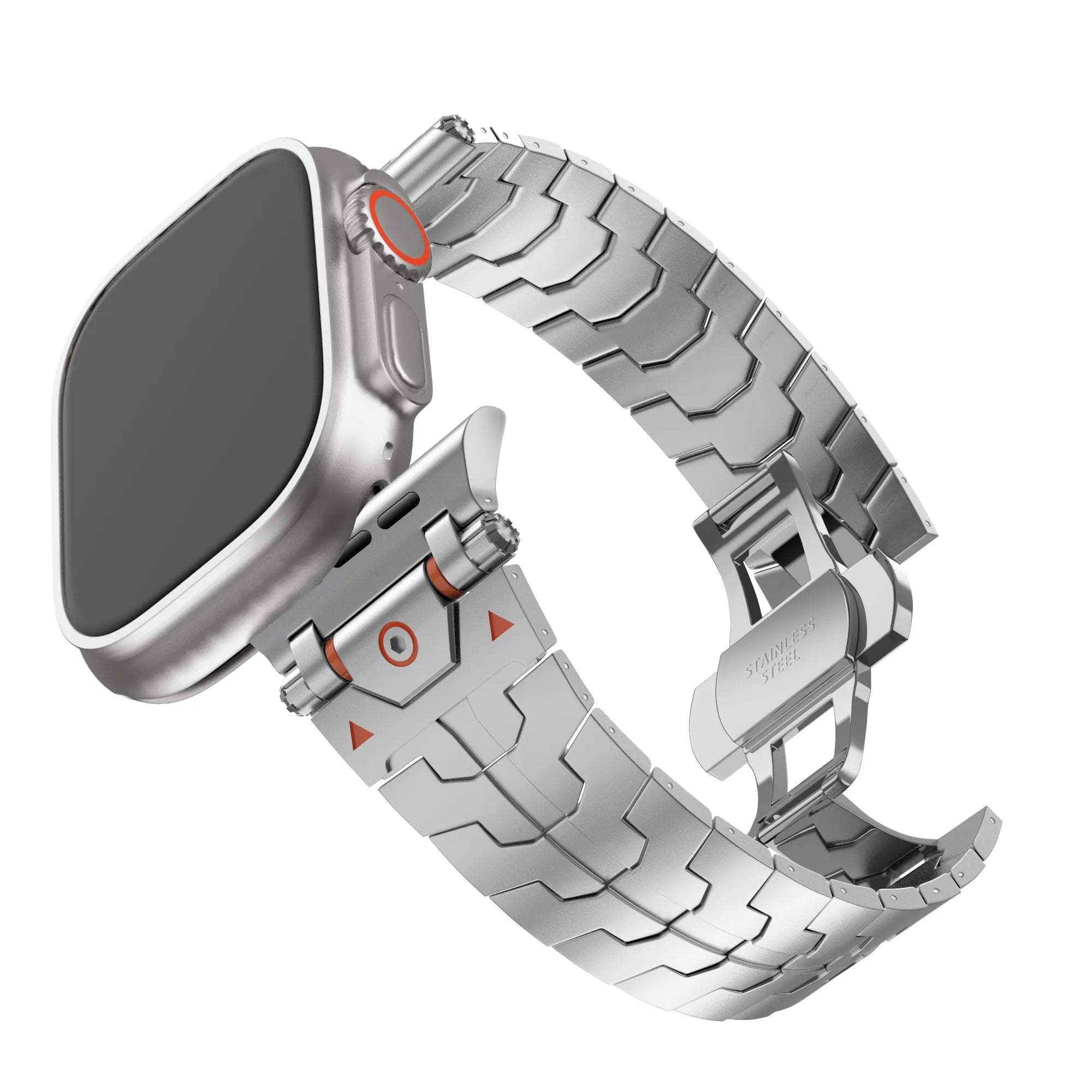Bandz Bracelet acier granulé 'Deluxe' Apple Watch (argent)