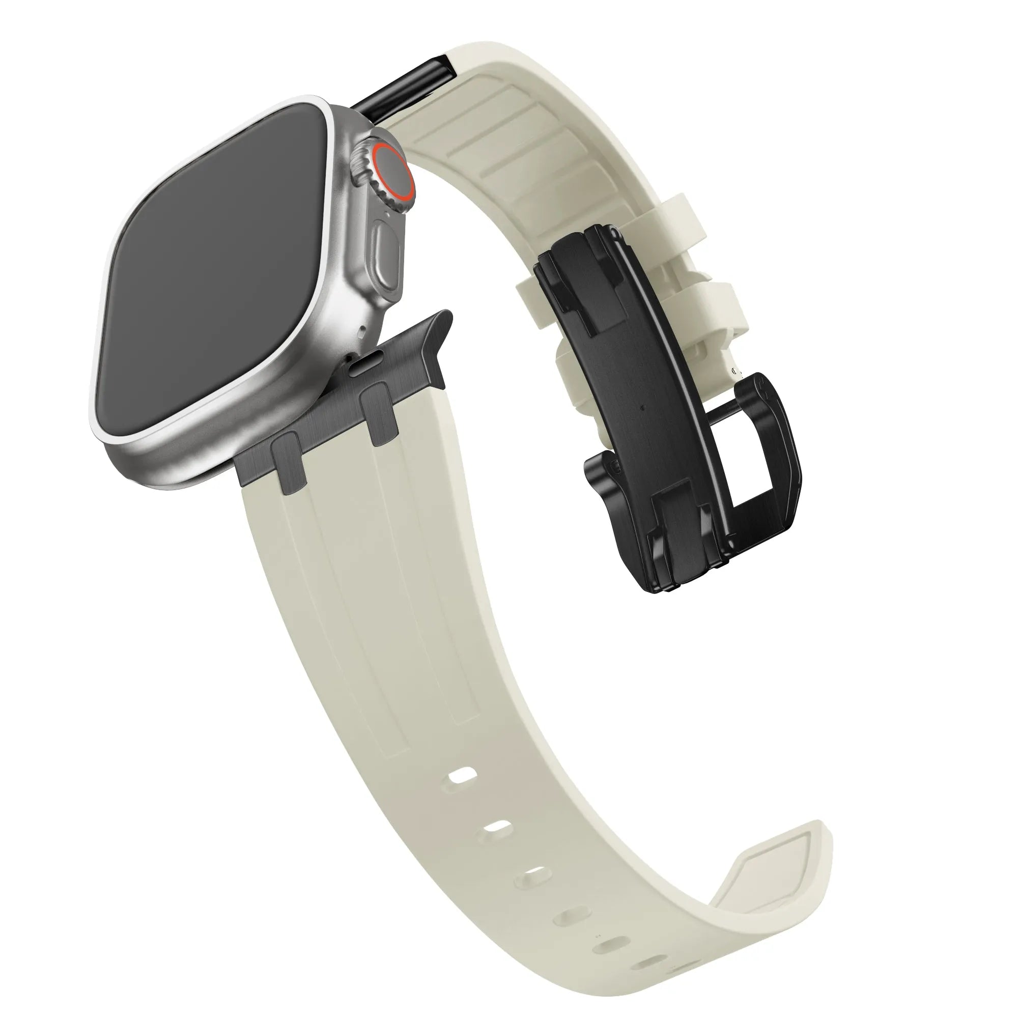 Bandz Bracelet silicone 'Luxe Liquid' Apple Watch (beige/noir)
