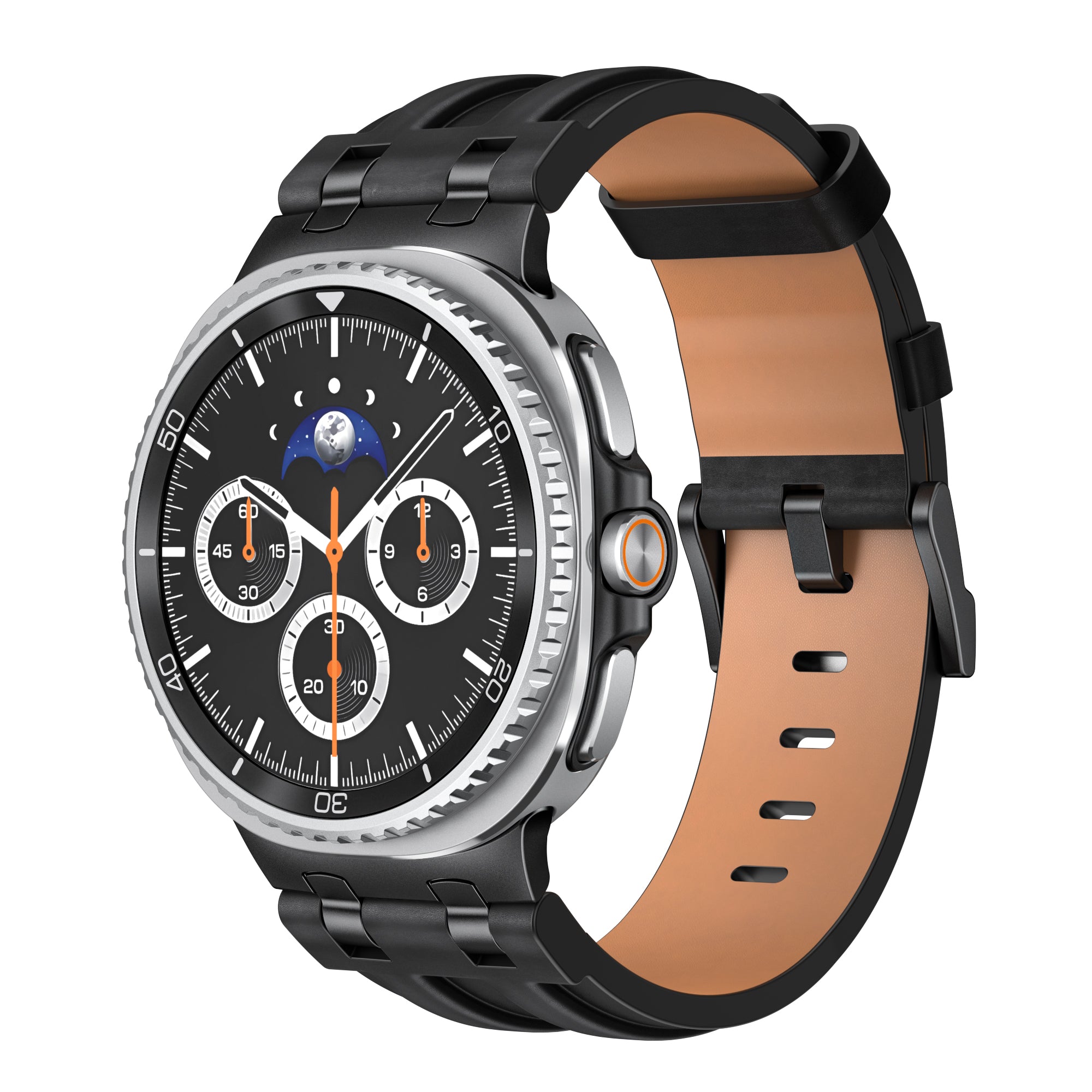 Bracelet cuir solide Samsung Galaxy Watch 8 Classic (noir)