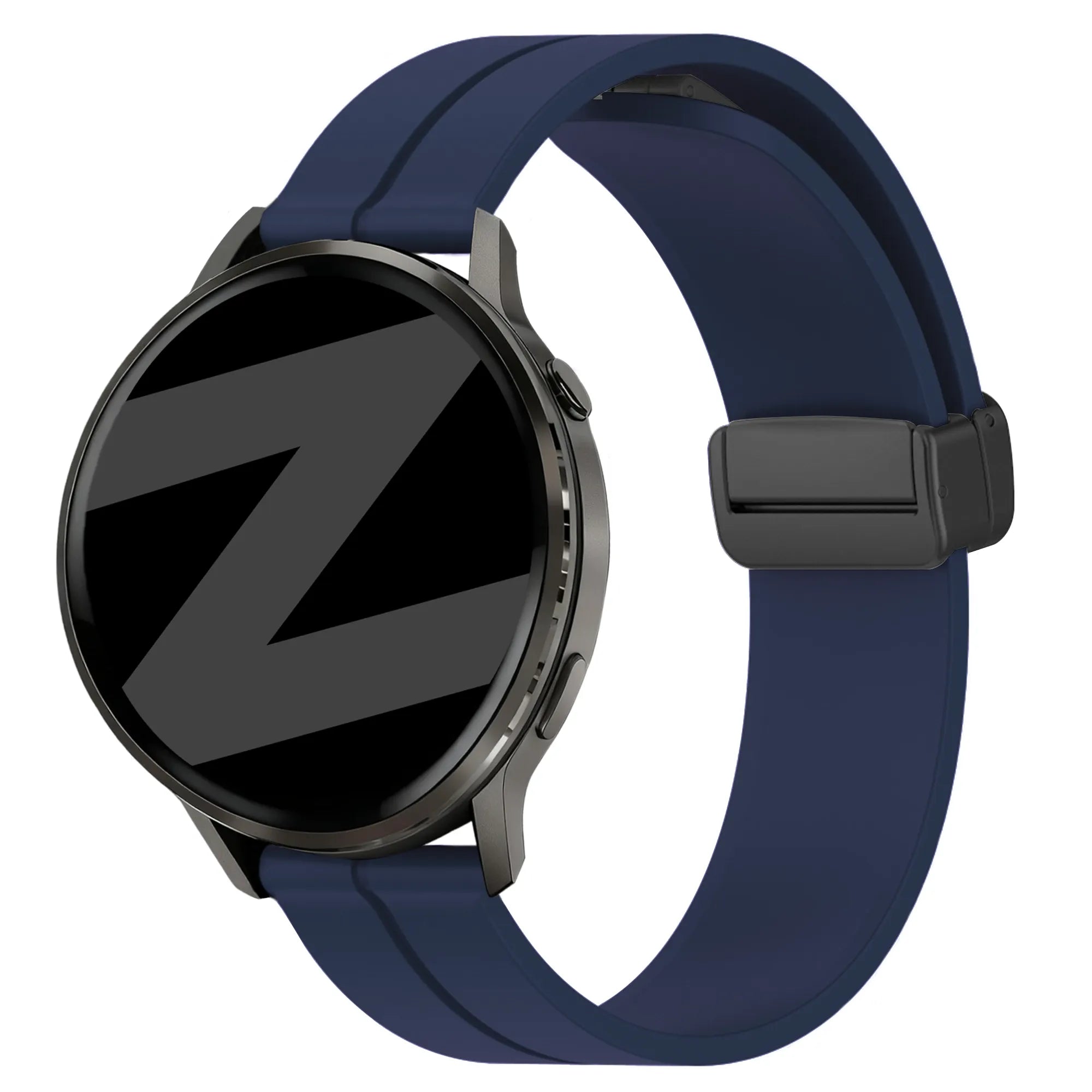 Bandz Garmin Forerunner 570 - 42mm Silicone Strap with D-Buckle (Dark Blue)