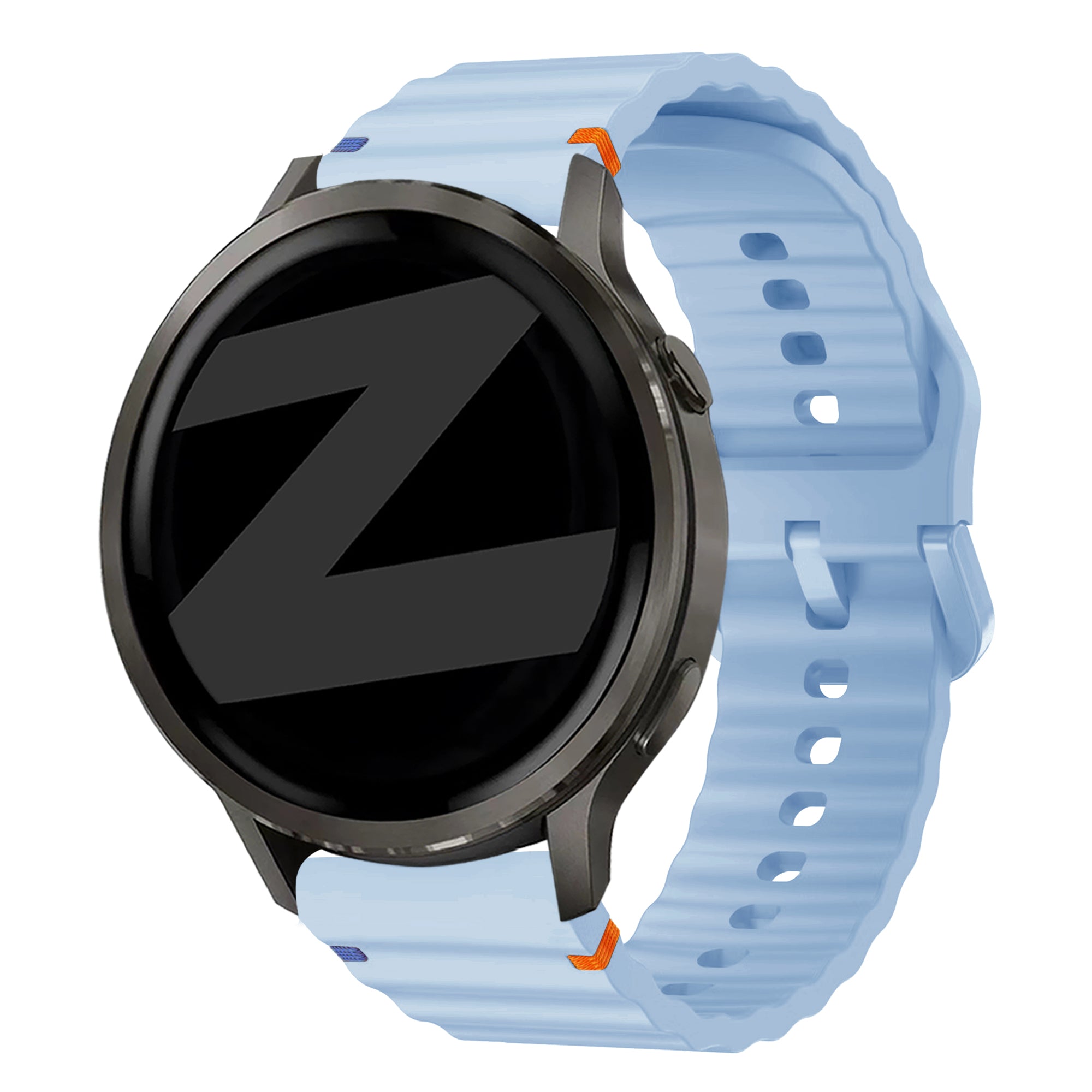 Bandz Bracelet silicone ondulé Garmin Venu 2 (bleu clair)