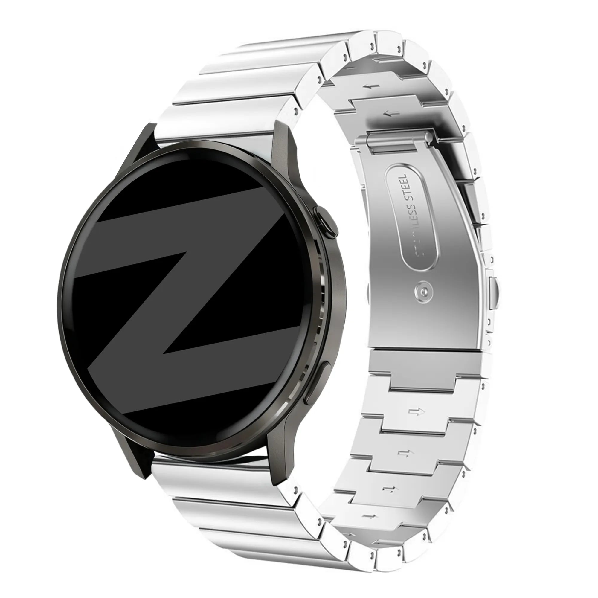 Bandz Bracelet acier 'One Bead' Garmin Vivoactive 4 (argent)