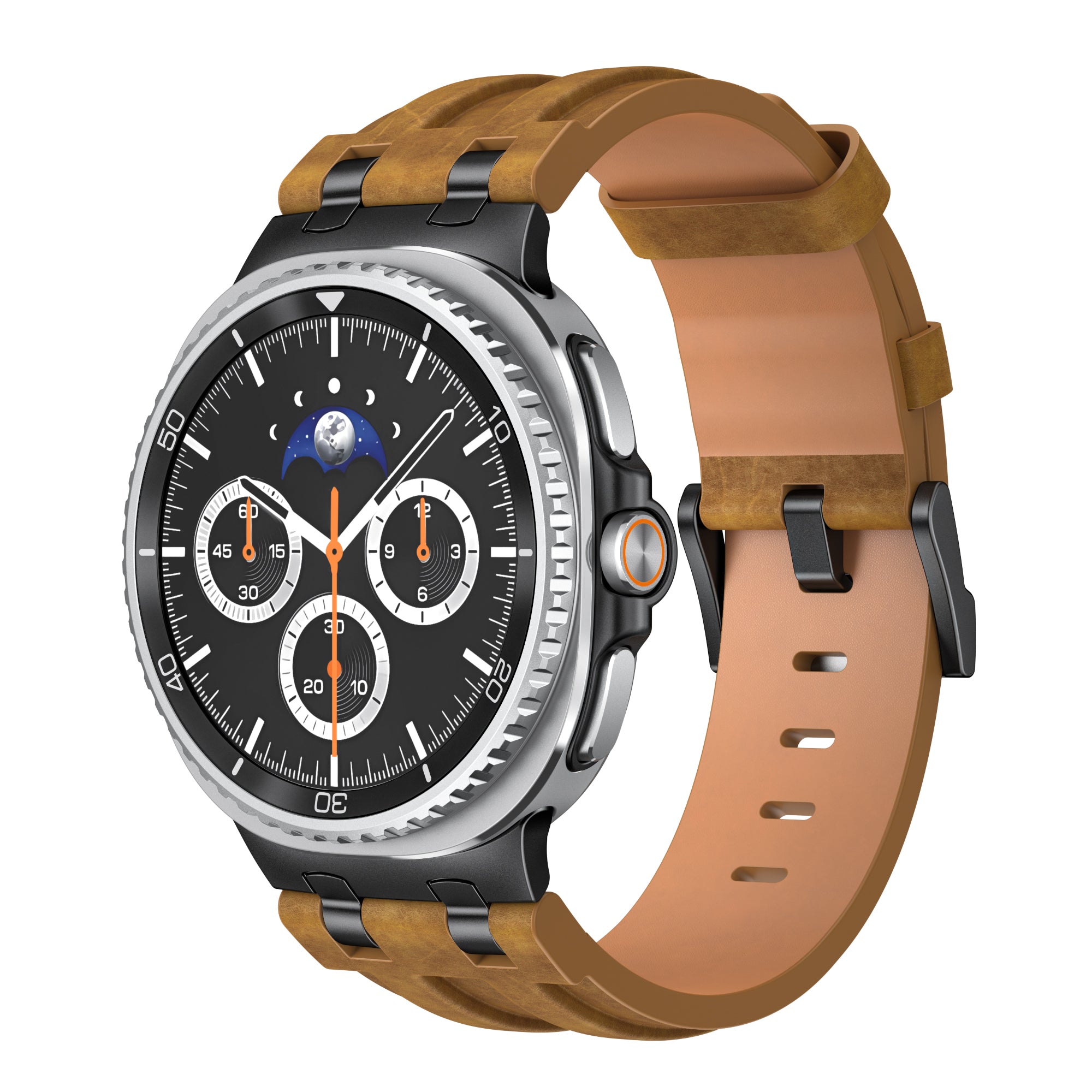 Bracelet cuir solide Samsung Galaxy Watch 8 - 40mm (marron)
