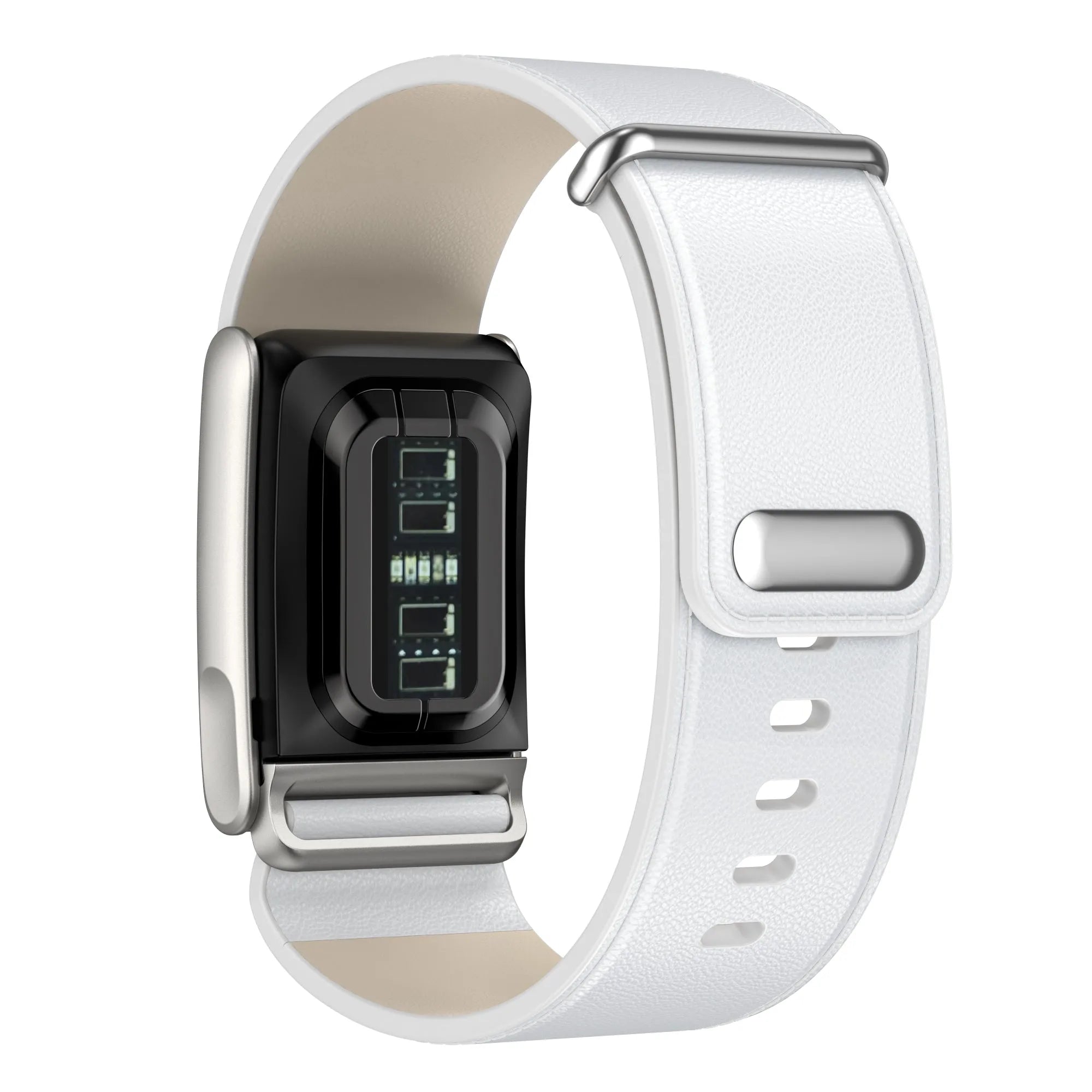 Bracelet cuir compatible avec Whoop MG (blanc)