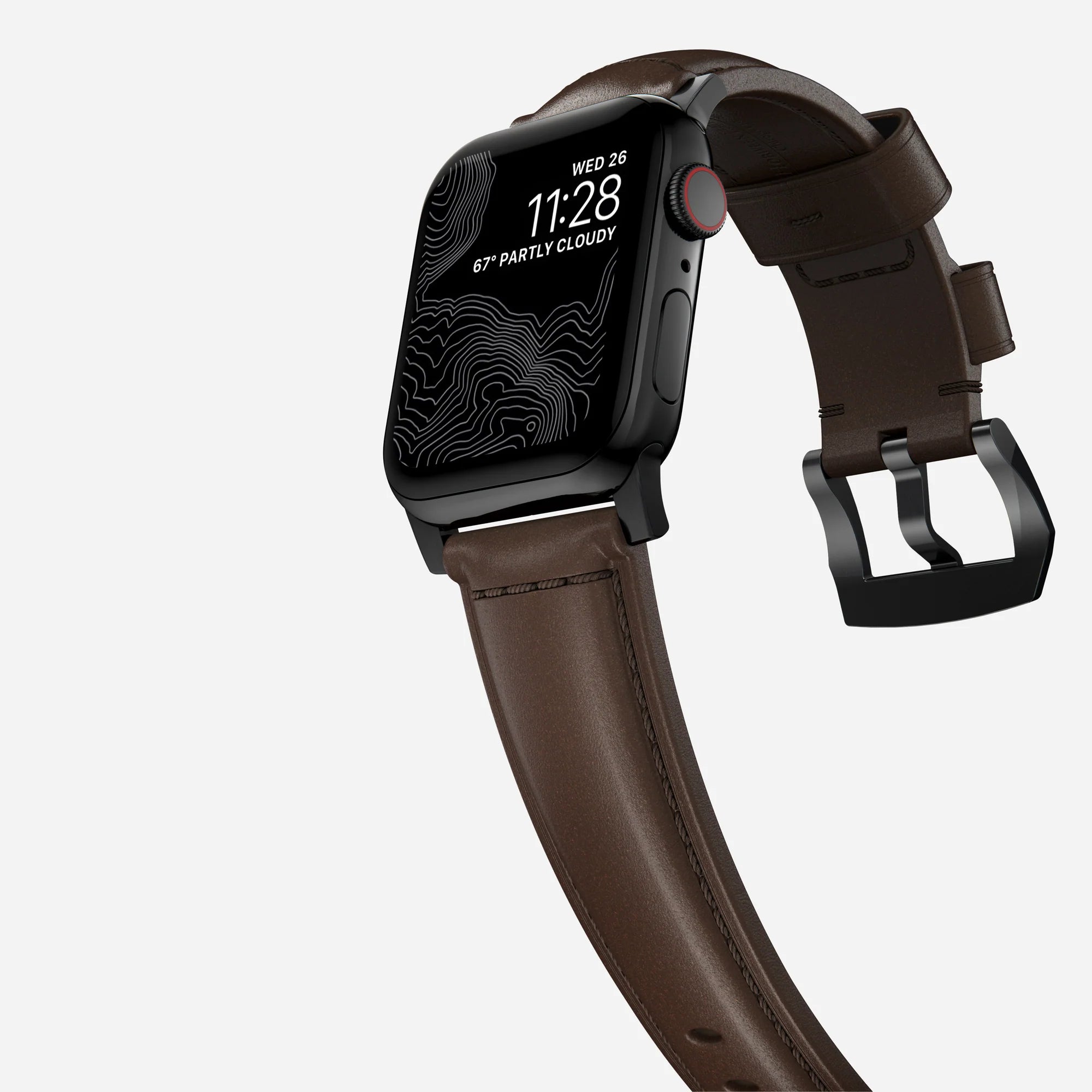 Nomad Traditional Apple Watch Leather Strap (Brown/Black)