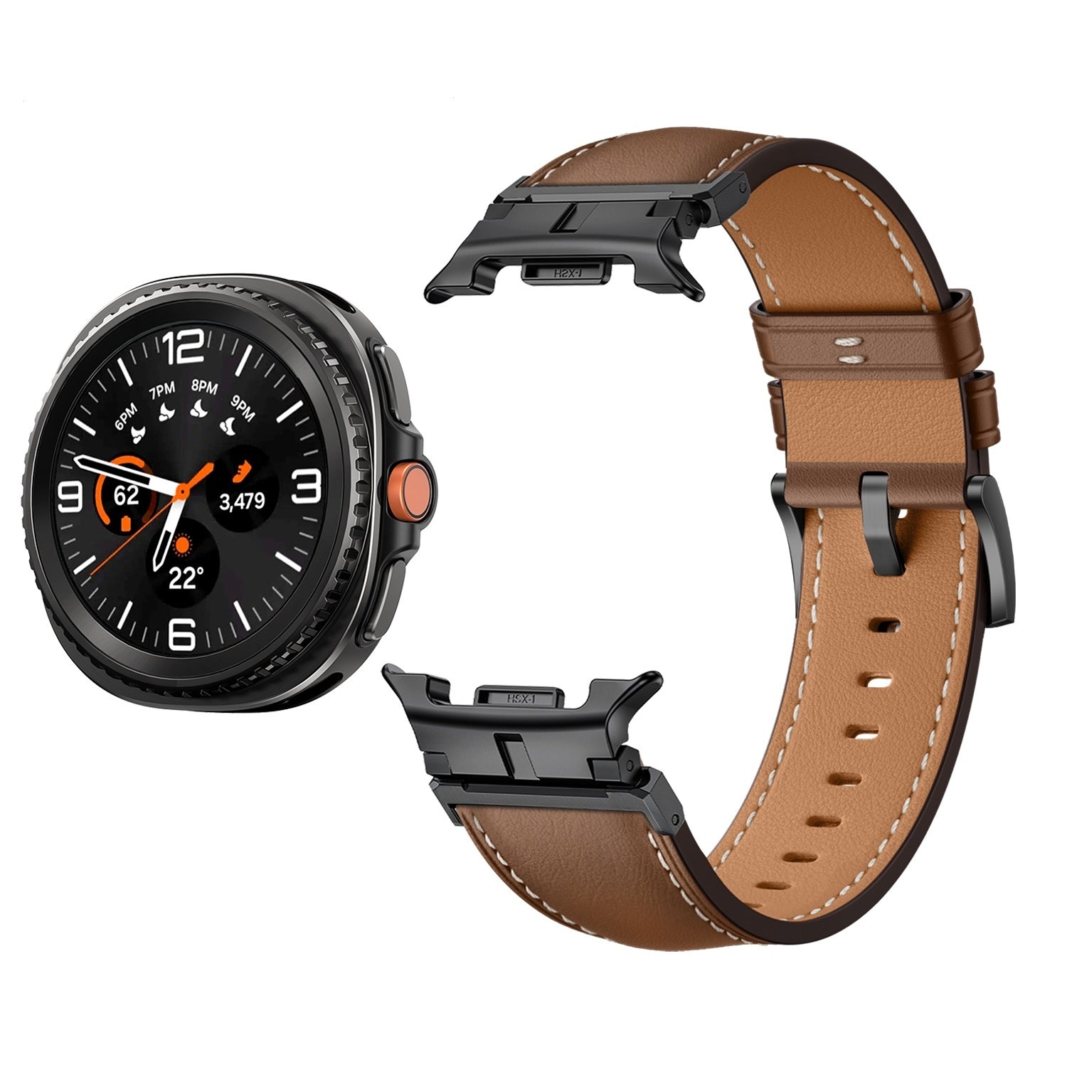 Bracelet cuir premium Samsung Galaxy Watch 9 - 40mm (marron)