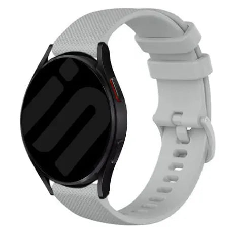 Premium Silicone Strap, grey, on a watch, 3/4 front view