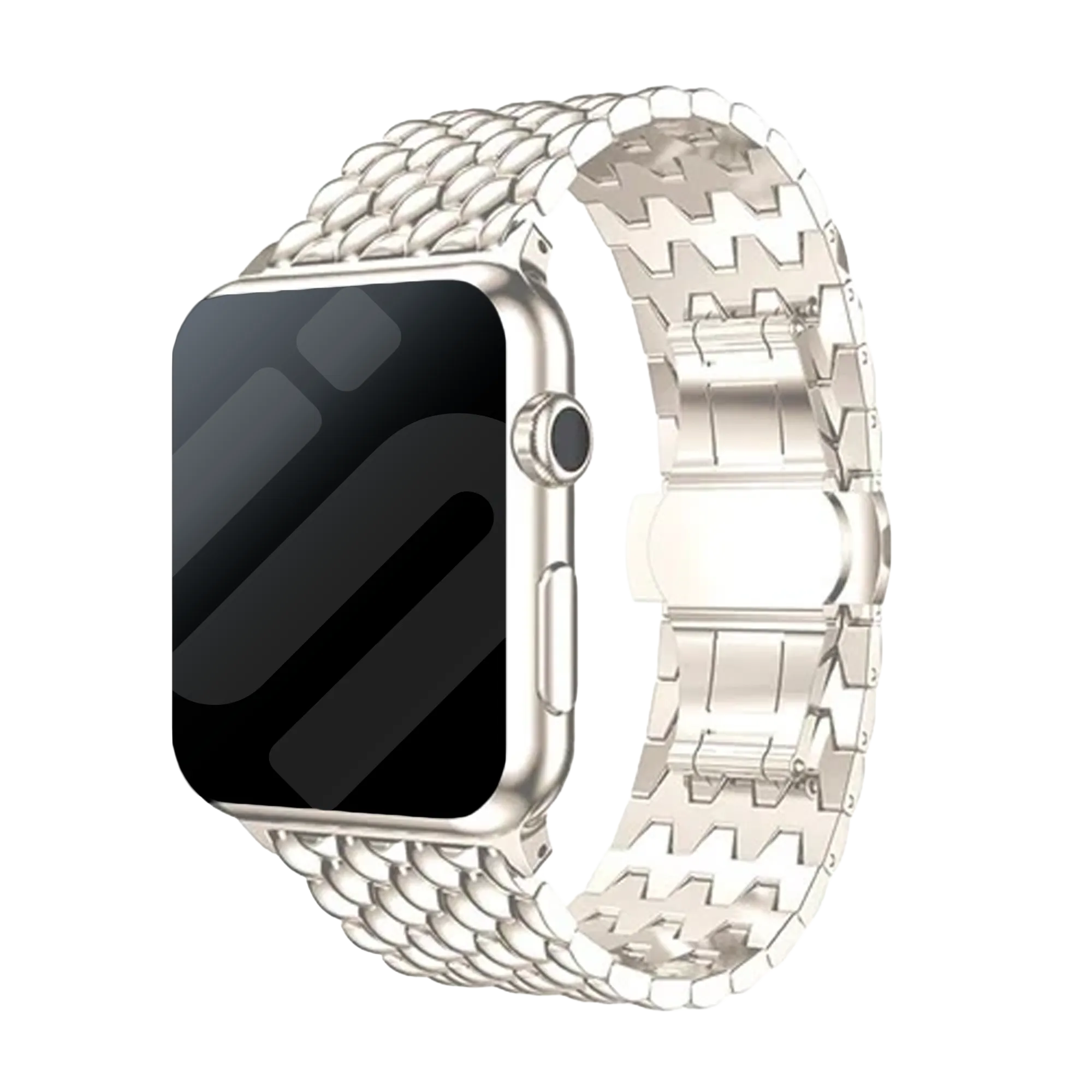 Bracelet acier dragon Apple Watch (lumière stellaire)