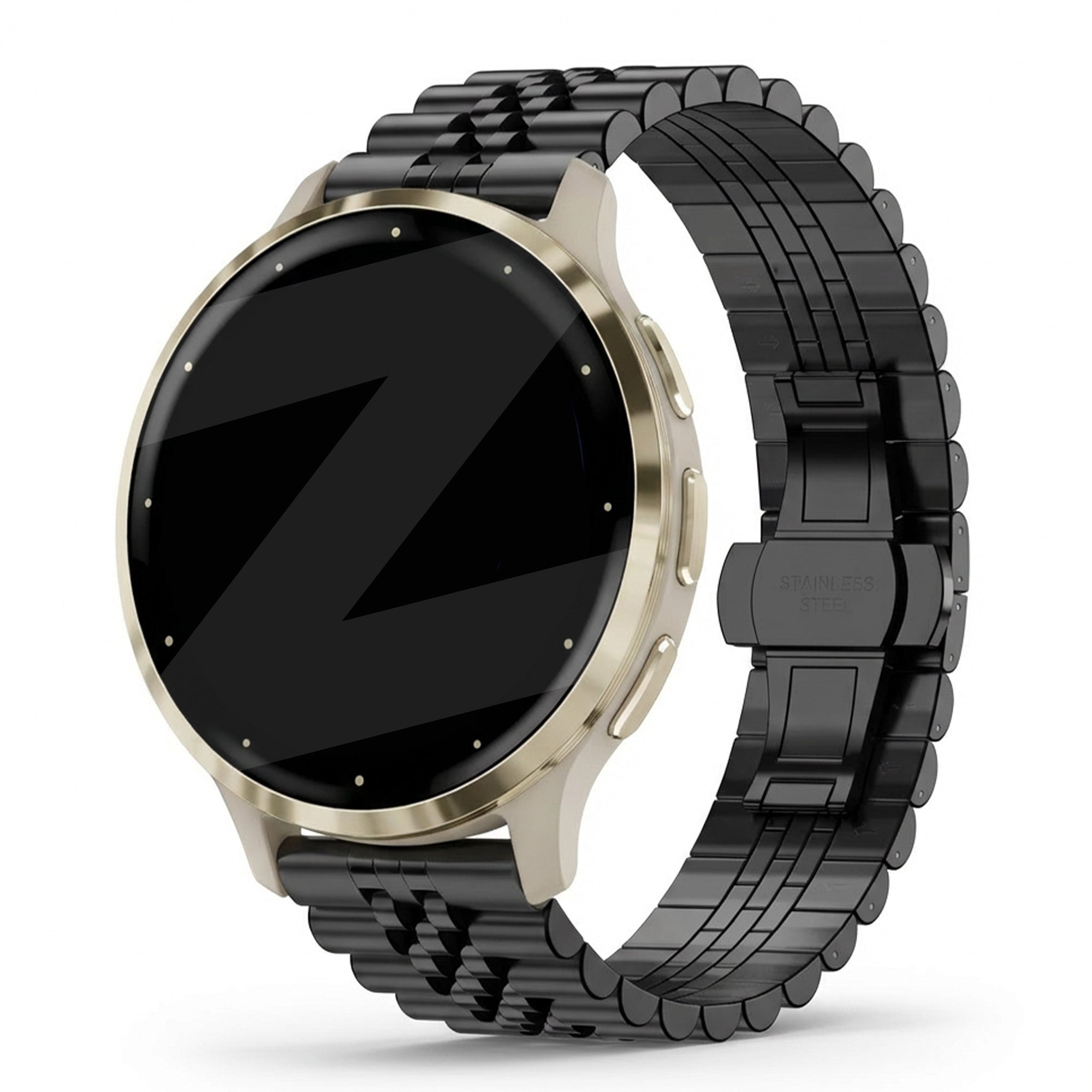 Bandz Bracelet acier 'Jubilee' Garmin Venu 3s (noir)