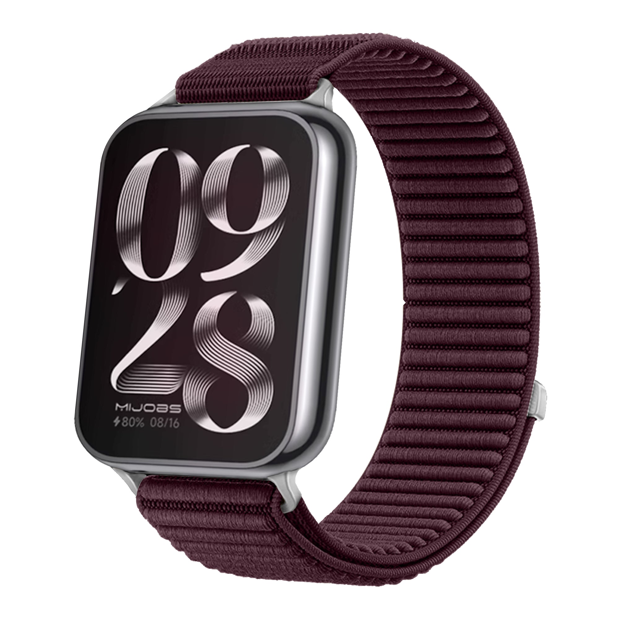 Bracelet nylon ondulé Xiaomi Smart Band 10 Pro (prune)