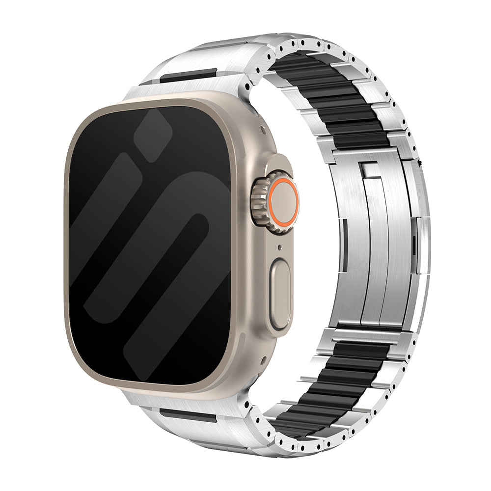 Apple Watch Steel Hybrid Strap (Titanium/Black)