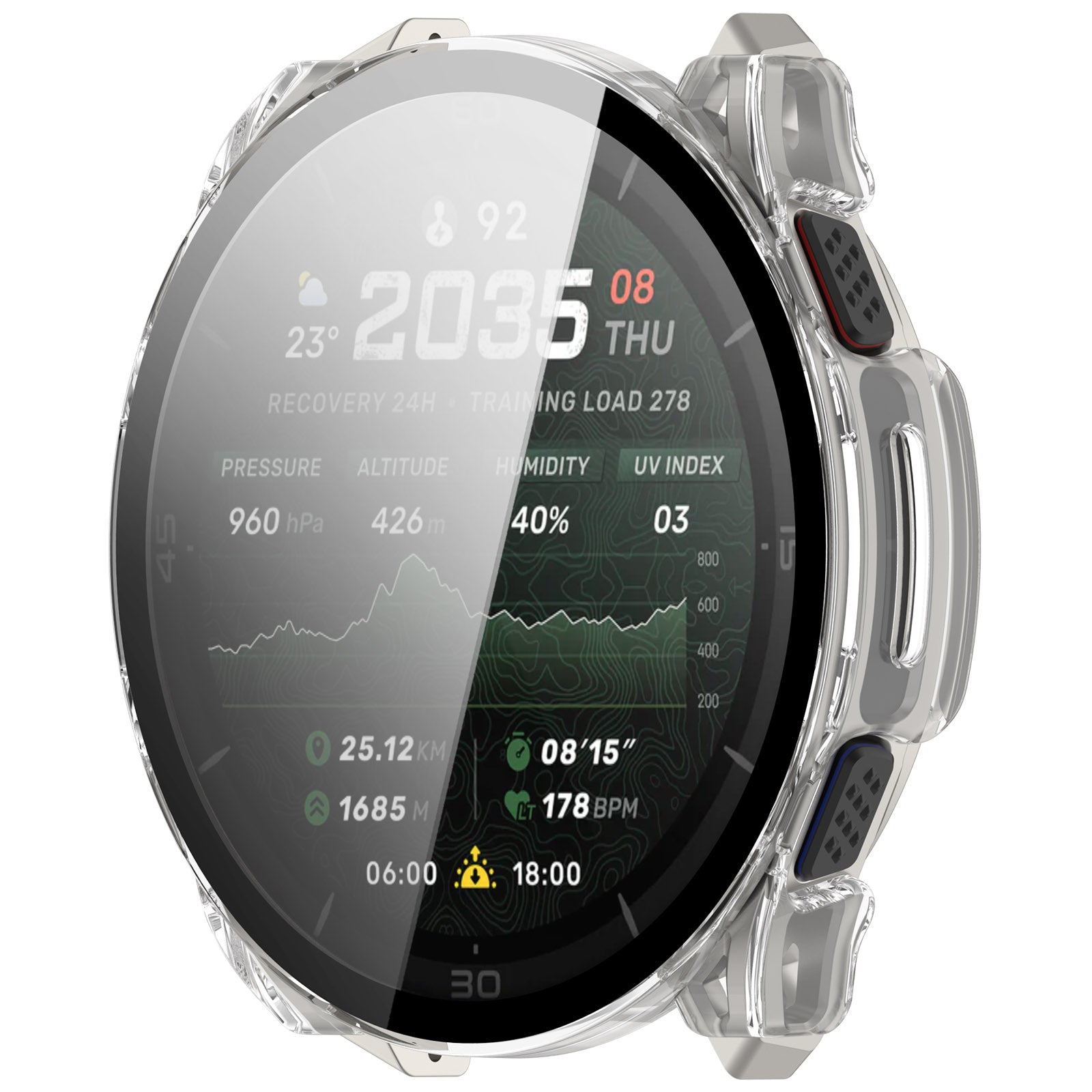 Coque rigide avec verre Amazfit Cheetah 2 Ultra (transparent)