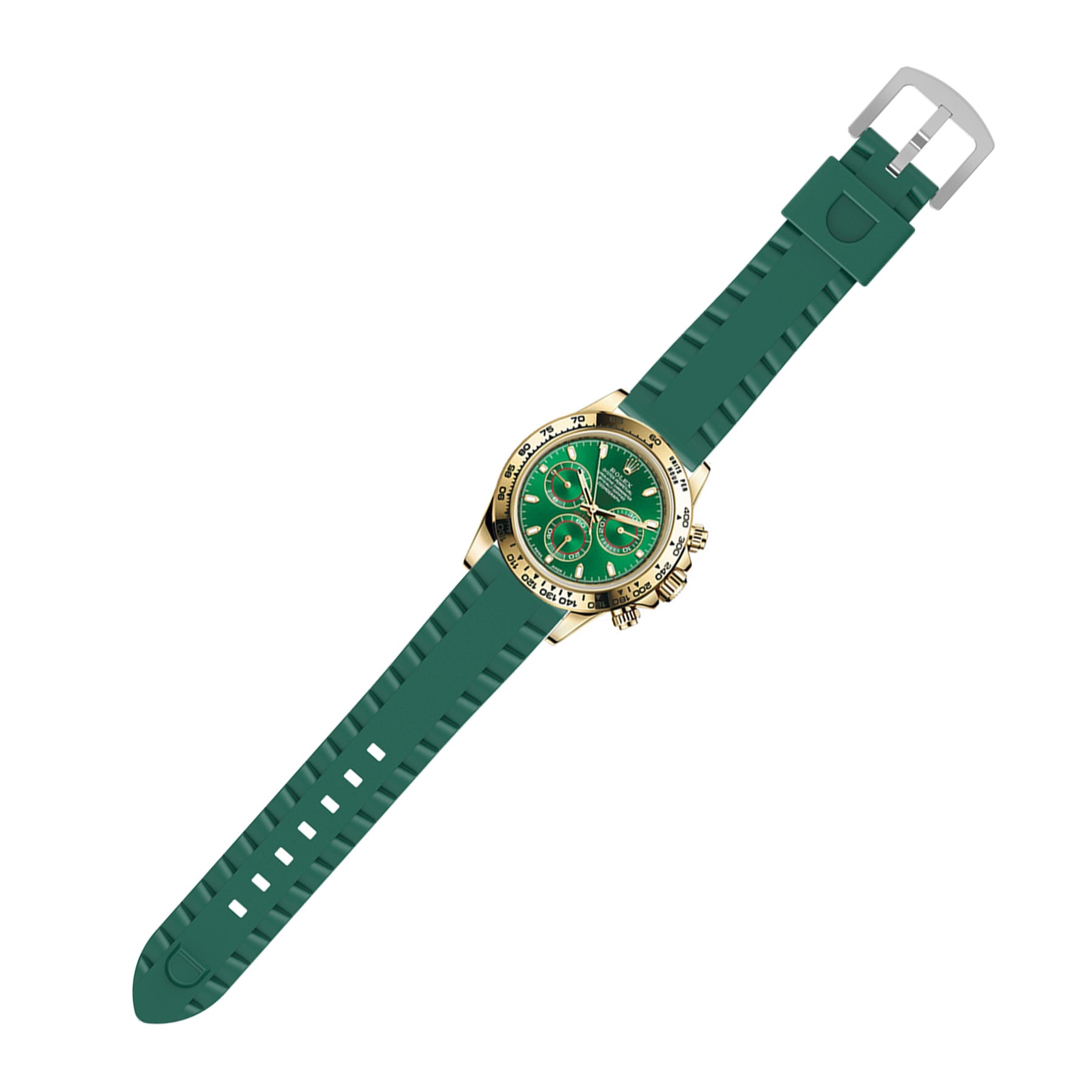 Bracelet silicone ondulé universel 24mm (verte)