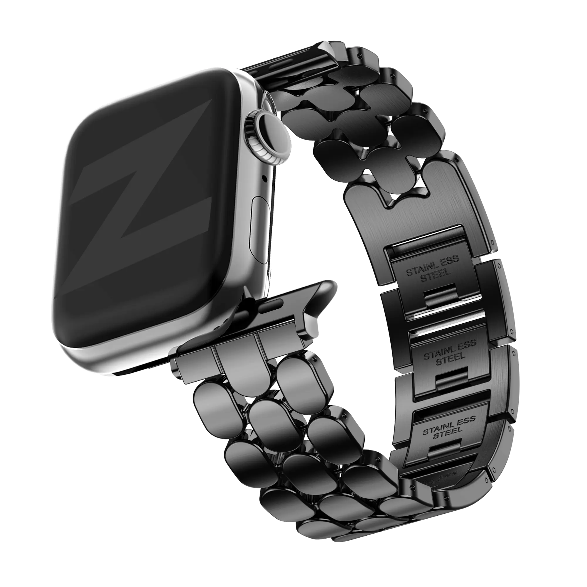 Bandz Bracelet acier 'Oval' Apple Watch (noir)