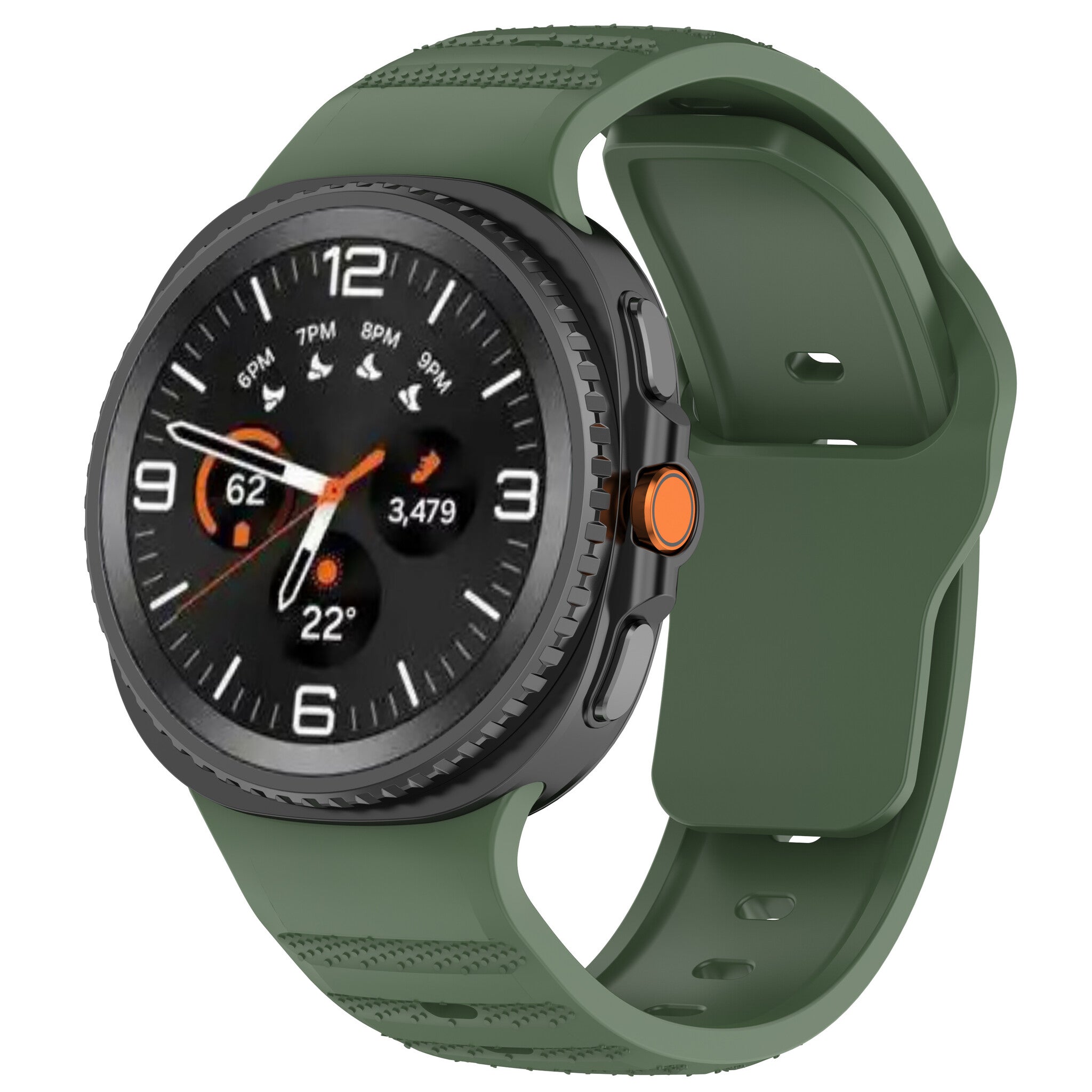Bracelet silicone outdoor Samsung Galaxy Watch 8 - 44mm (vert militaire)