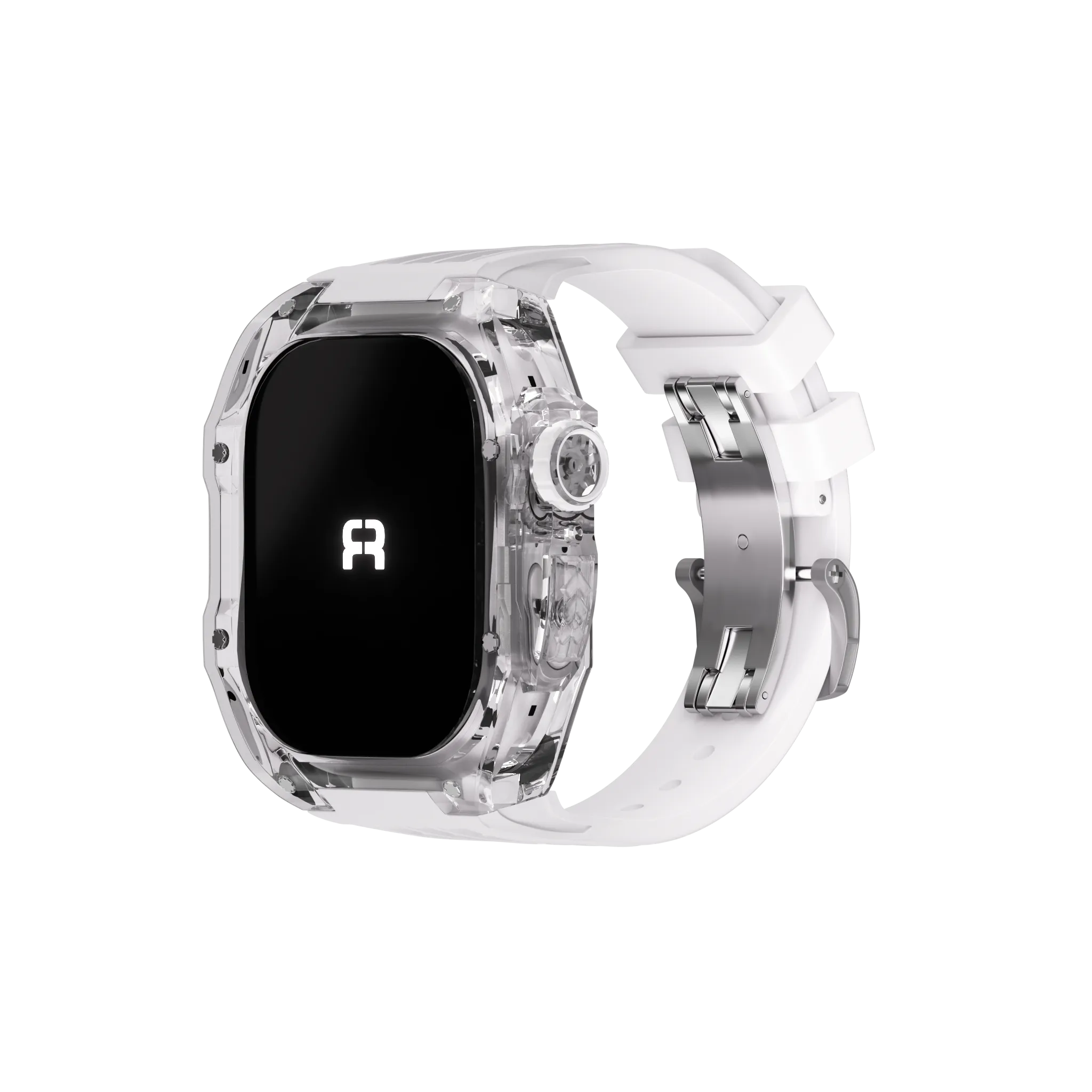 Reqior Boîtier en polymère avec bracelet en caoutchouc Apple Watch 45mm (transparente)