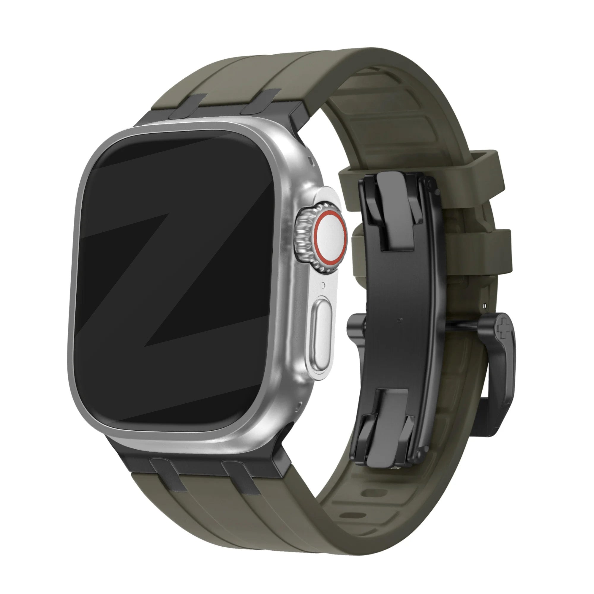 Bandz Bracelet silicone 'Luxe Liquid' Apple Watch Ultra (marron avec noir)
