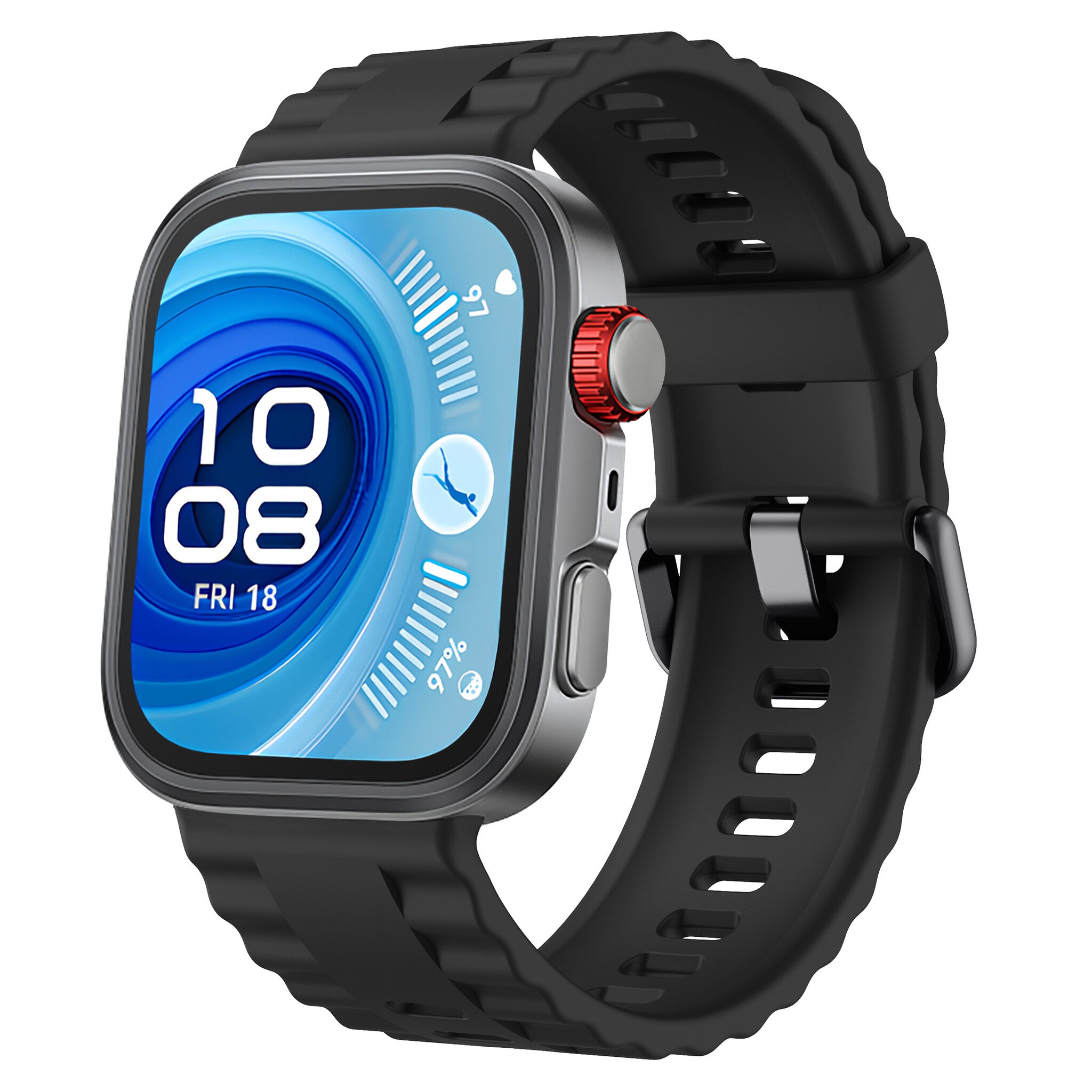 Bracelet silicone 'Classic' Huawei Watch 3 (Pro) (noir)