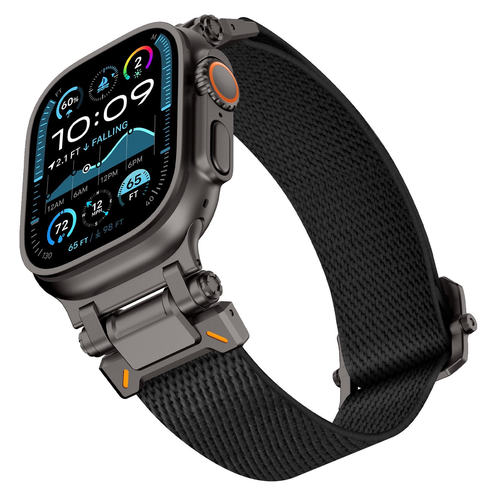 Apple Watch Ultra Polyester Explorer Strap (Black with Black)