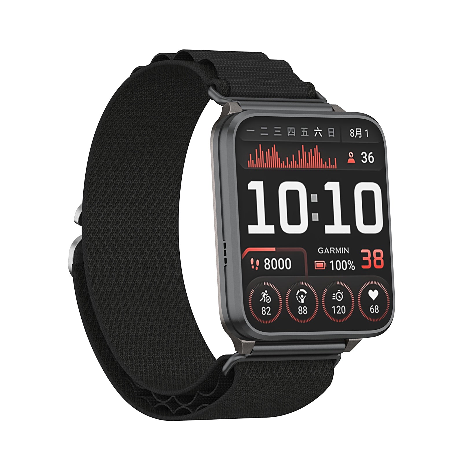 Bracelet nylon Alpine universel 24mm (noir)