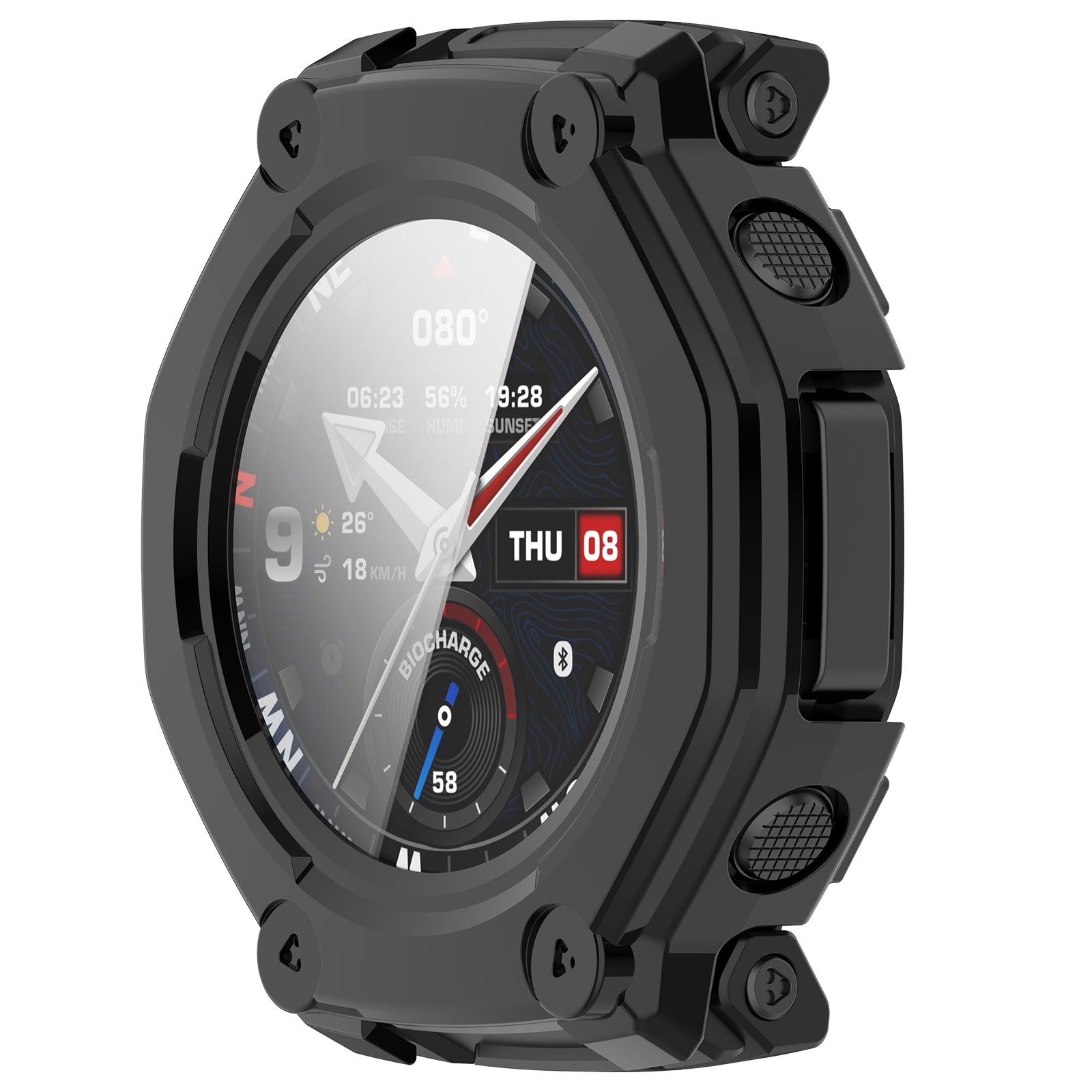 Coque en verre Amazfit T-Rex 3 Pro - 44mm PC (noir)