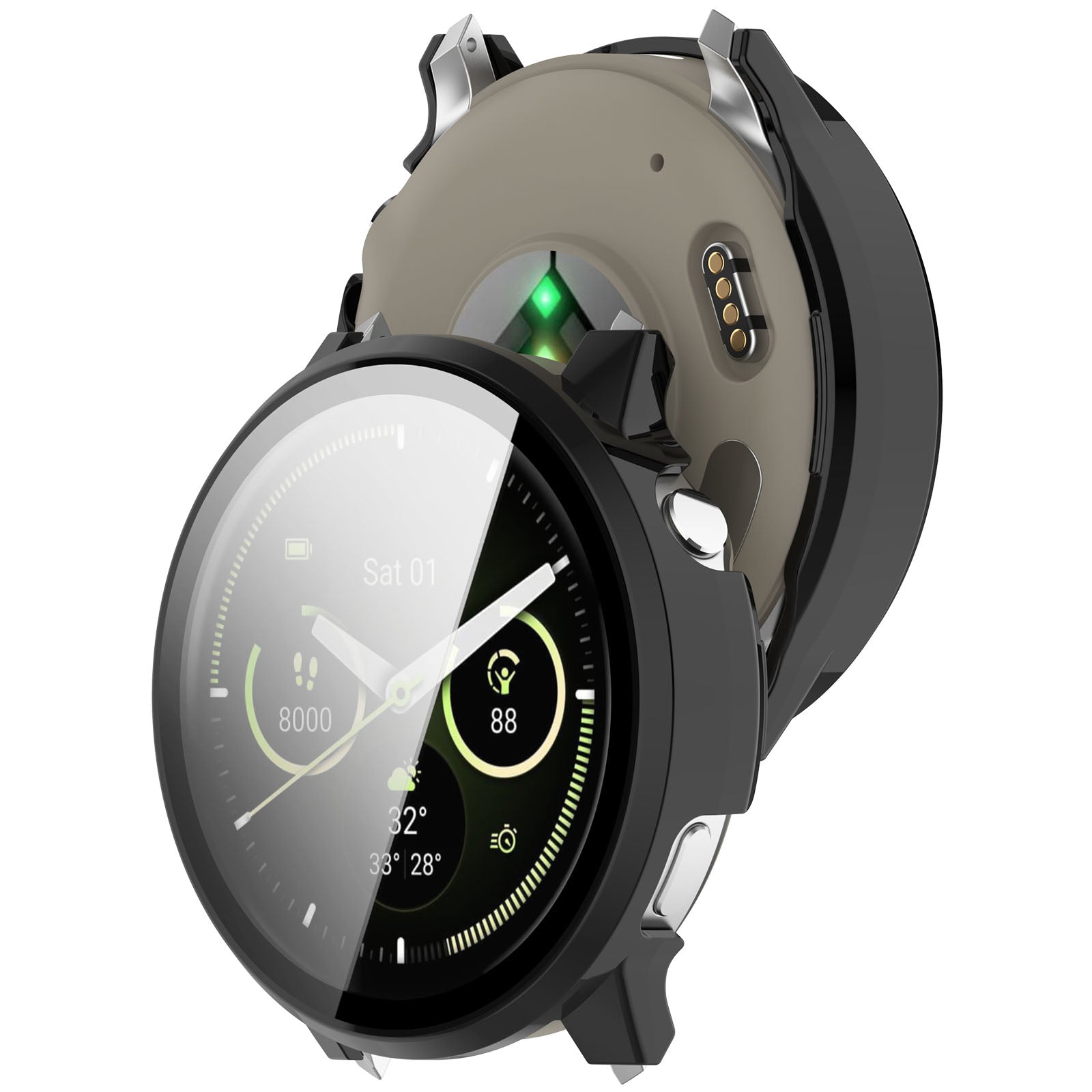 Coque dure avec verre Garmin Venu 4 - 41mm (noir)