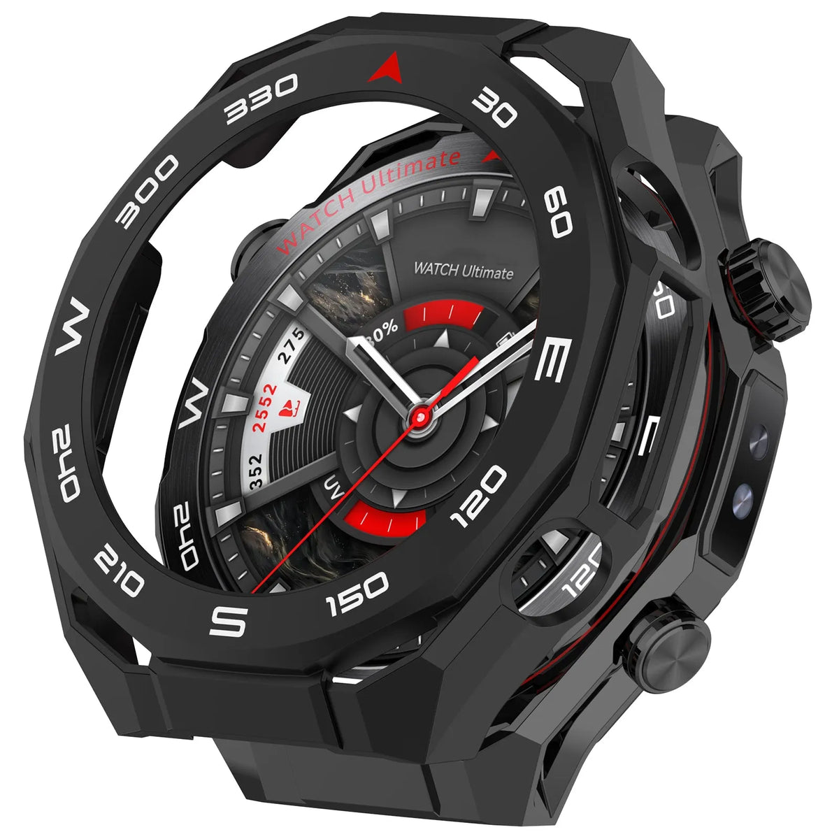 Coque PC avec verre Huawei Watch Ultimate 2 (noir)