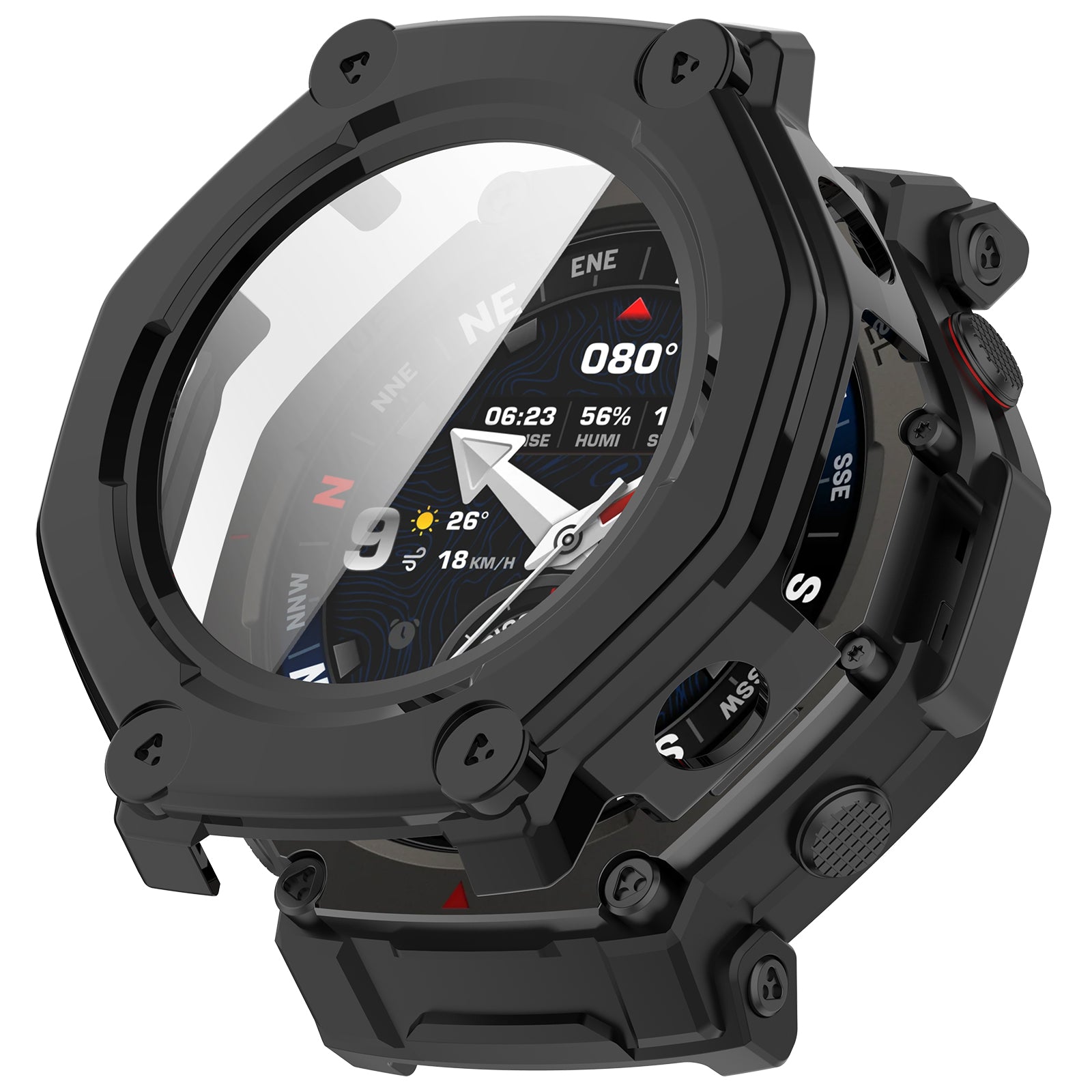 Coque en verre Amazfit T-Rex 3 Pro - 44mm PC (noir)