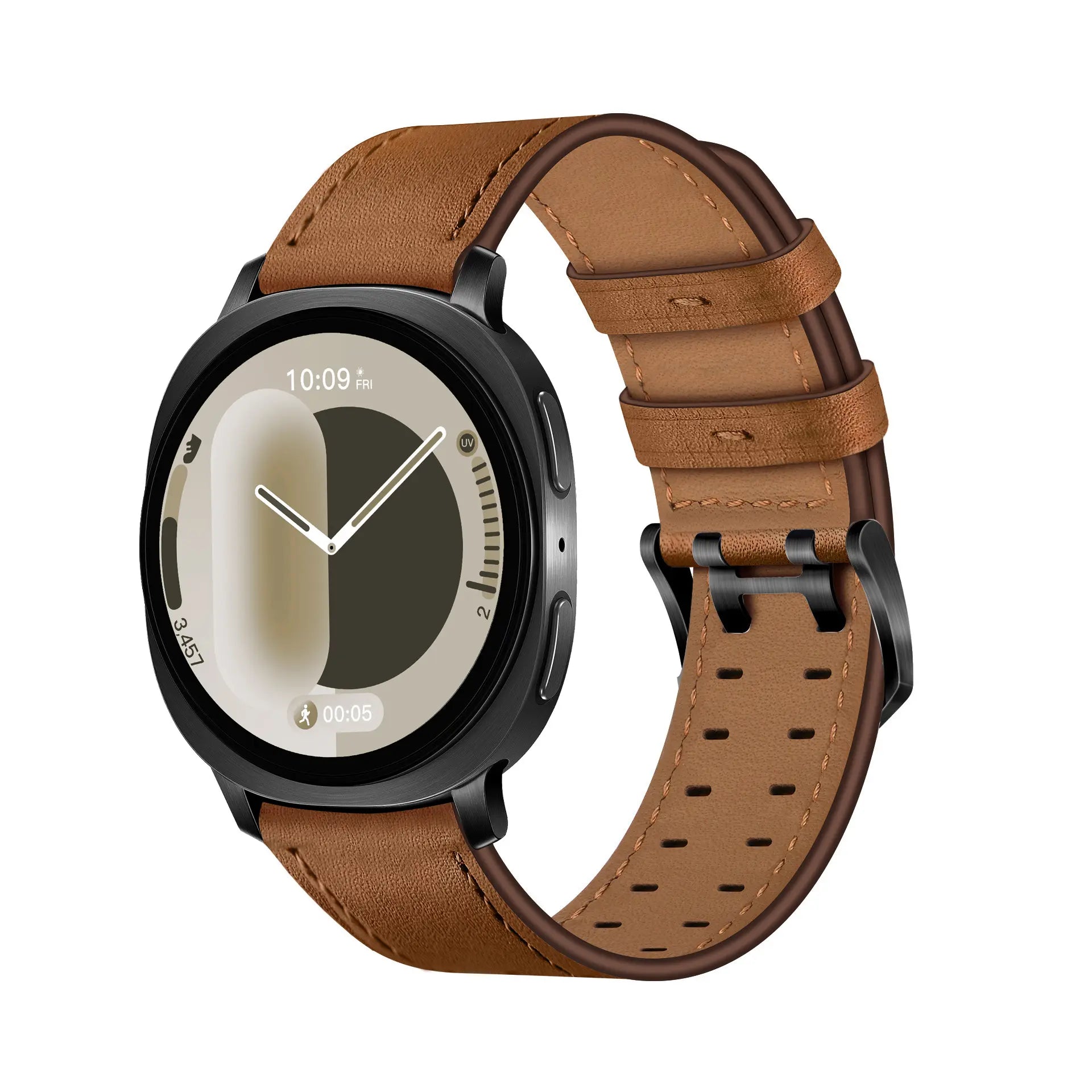 Bracelet cuir à double épingle Samsung Galaxy Watch 9 - 44mm (marron)