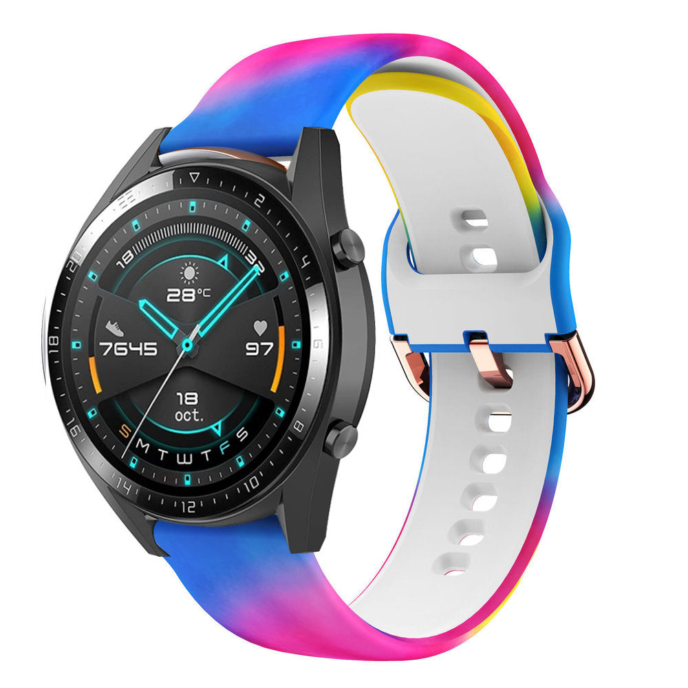 Print Silicone Strap, on a watch, 3/4 front view