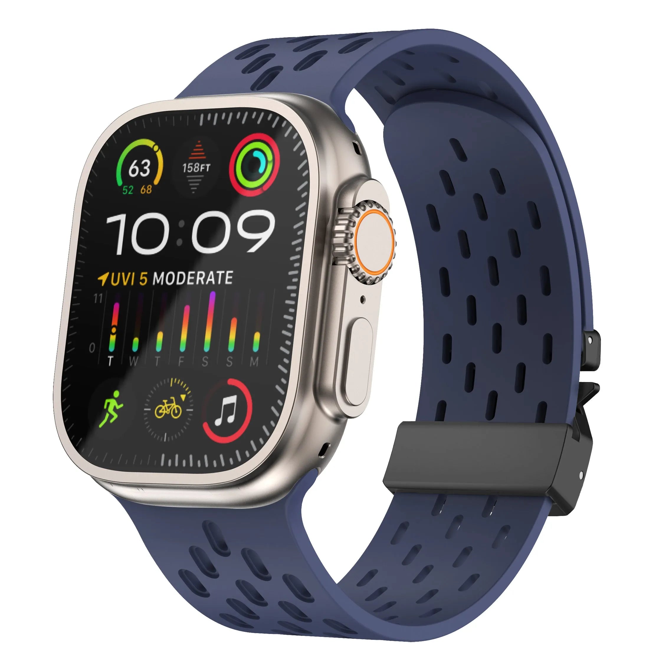 Bracelet silicone air avec P-buckle pour Apple Watch (bleu foncé)