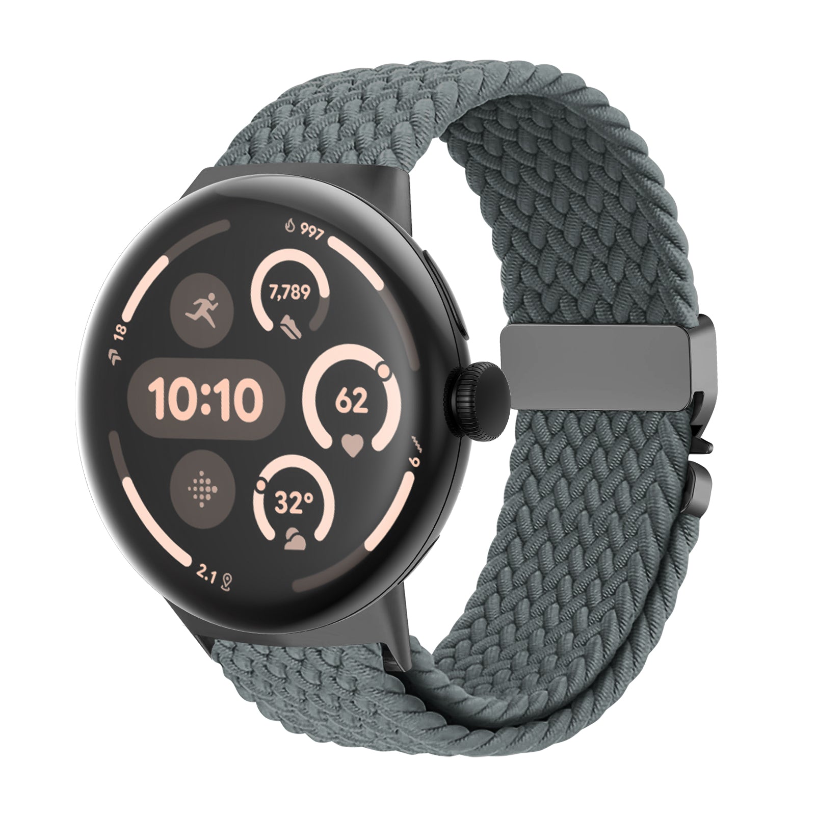 Bracelet tressé à maillons-P Google Pixel Watch 3 - 45mm (gris)