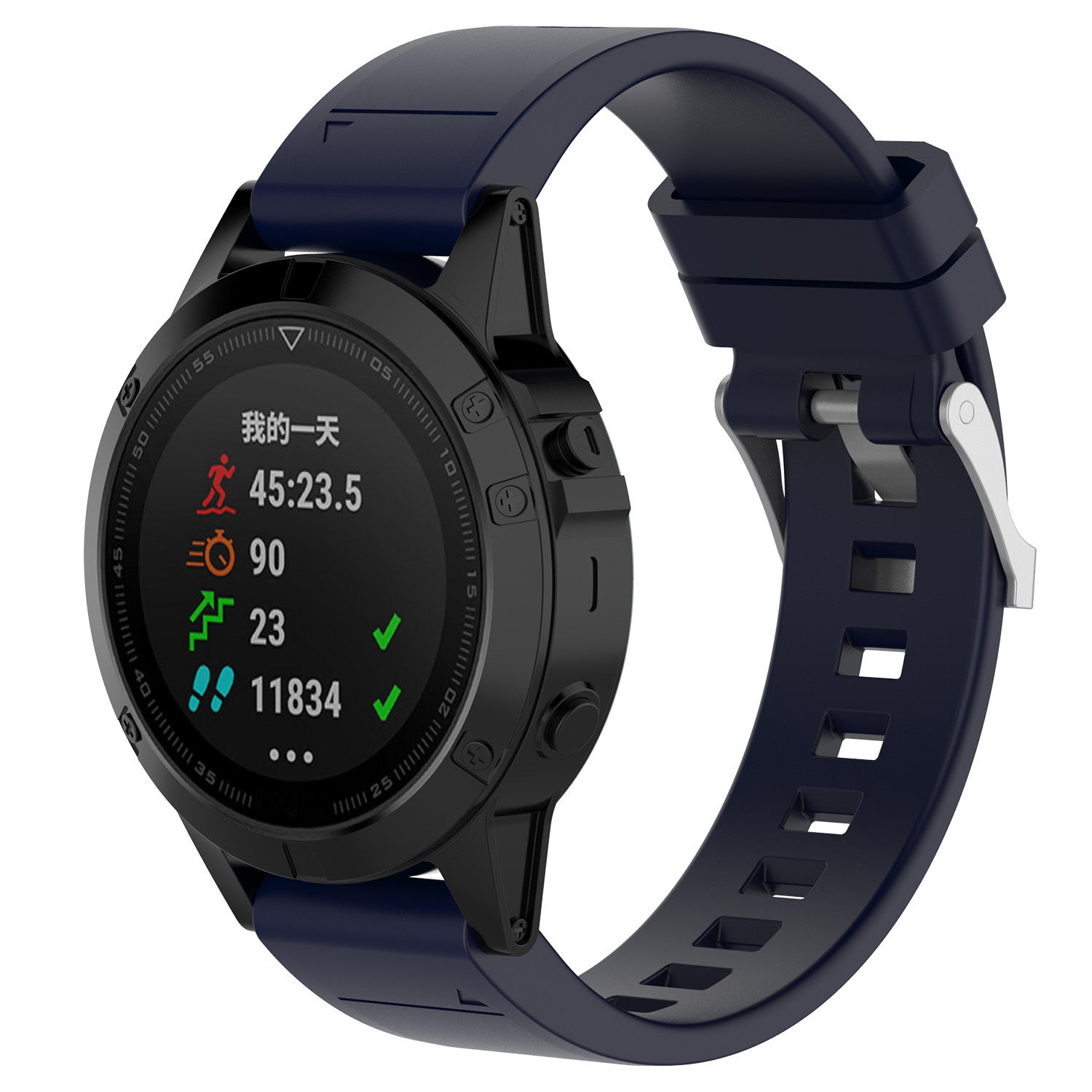 Bracelet silicone brillant Garmin Approach S70 - 42mm (bleu foncé)