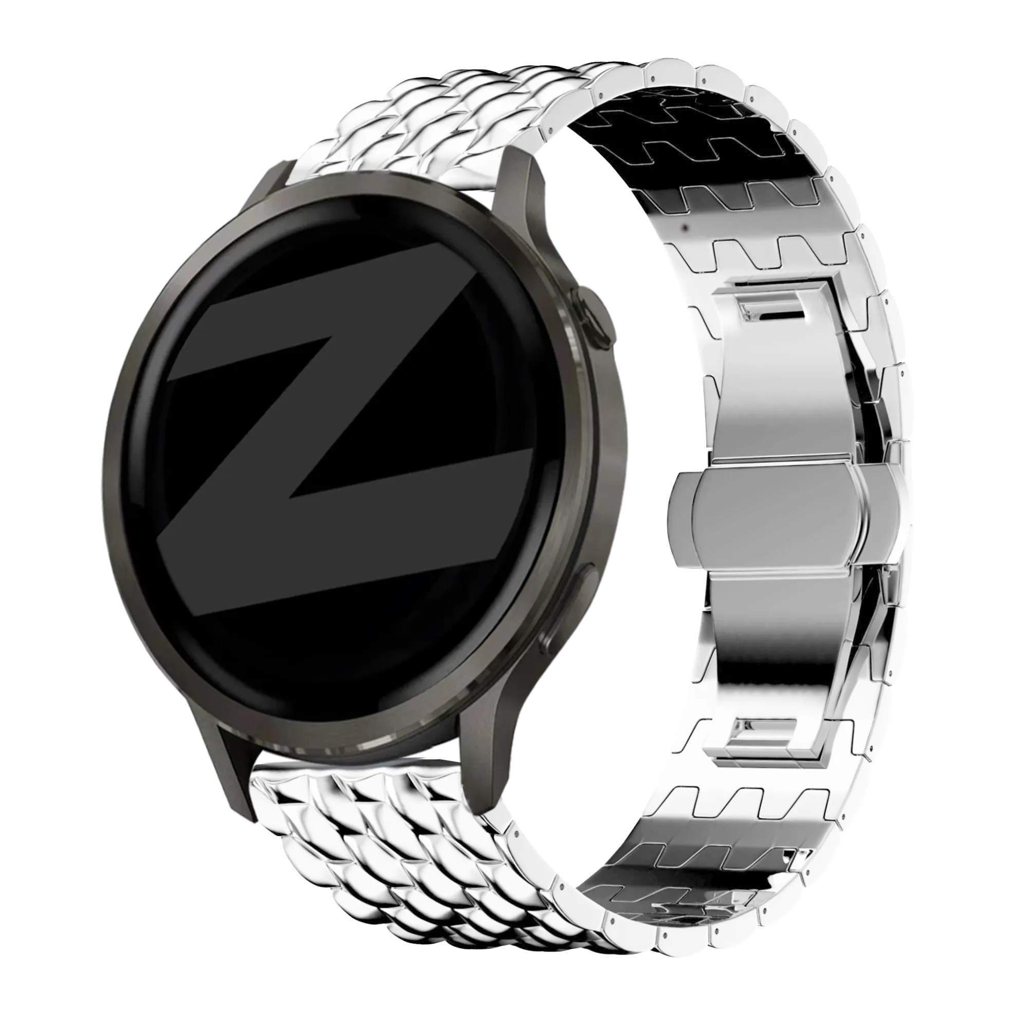 Bandz Bracelet acier 'Dragon' Garmin Forerunner 170 (argent)