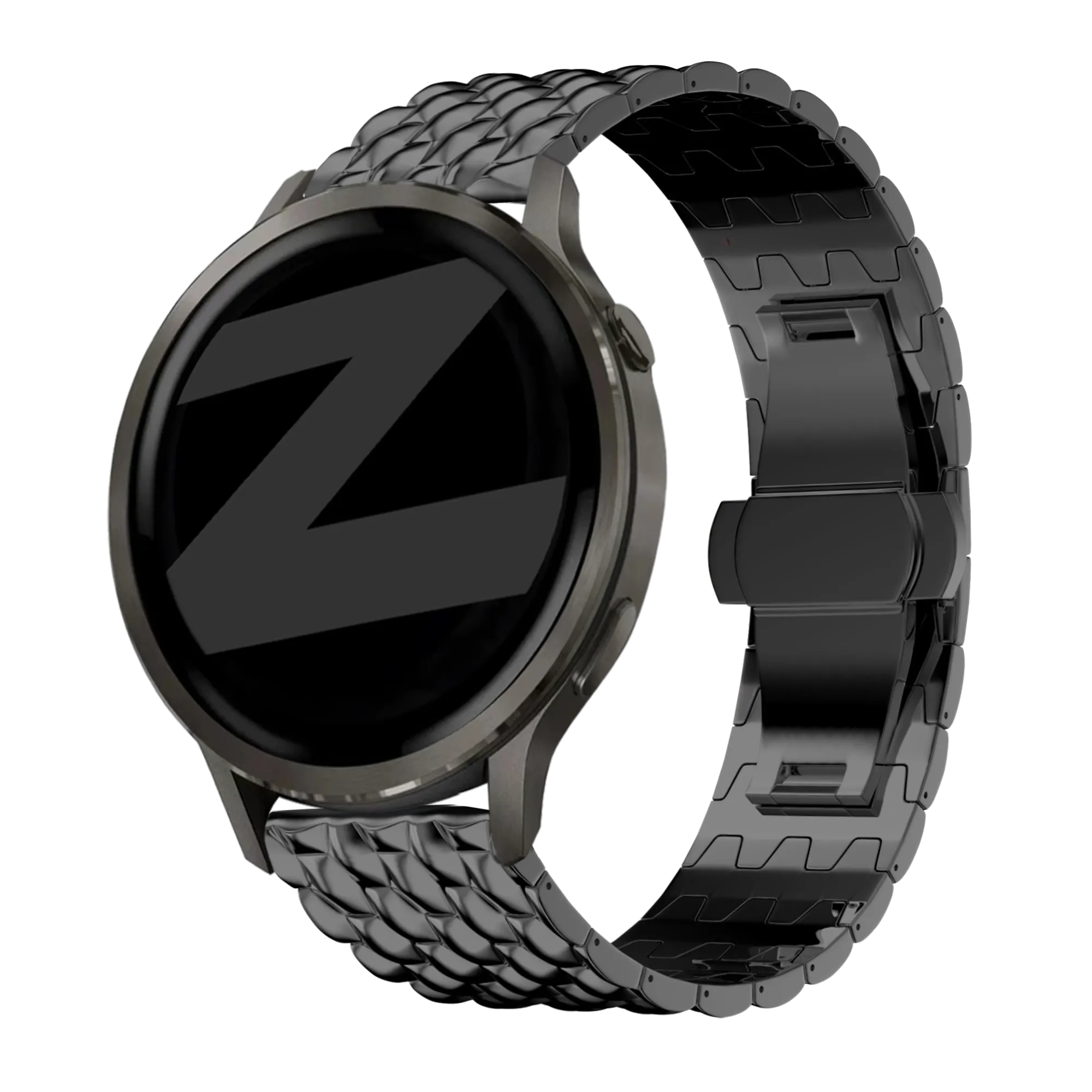 Bandz Bracelet acier 'Dragon' Garmin Forerunner 170 (noir)