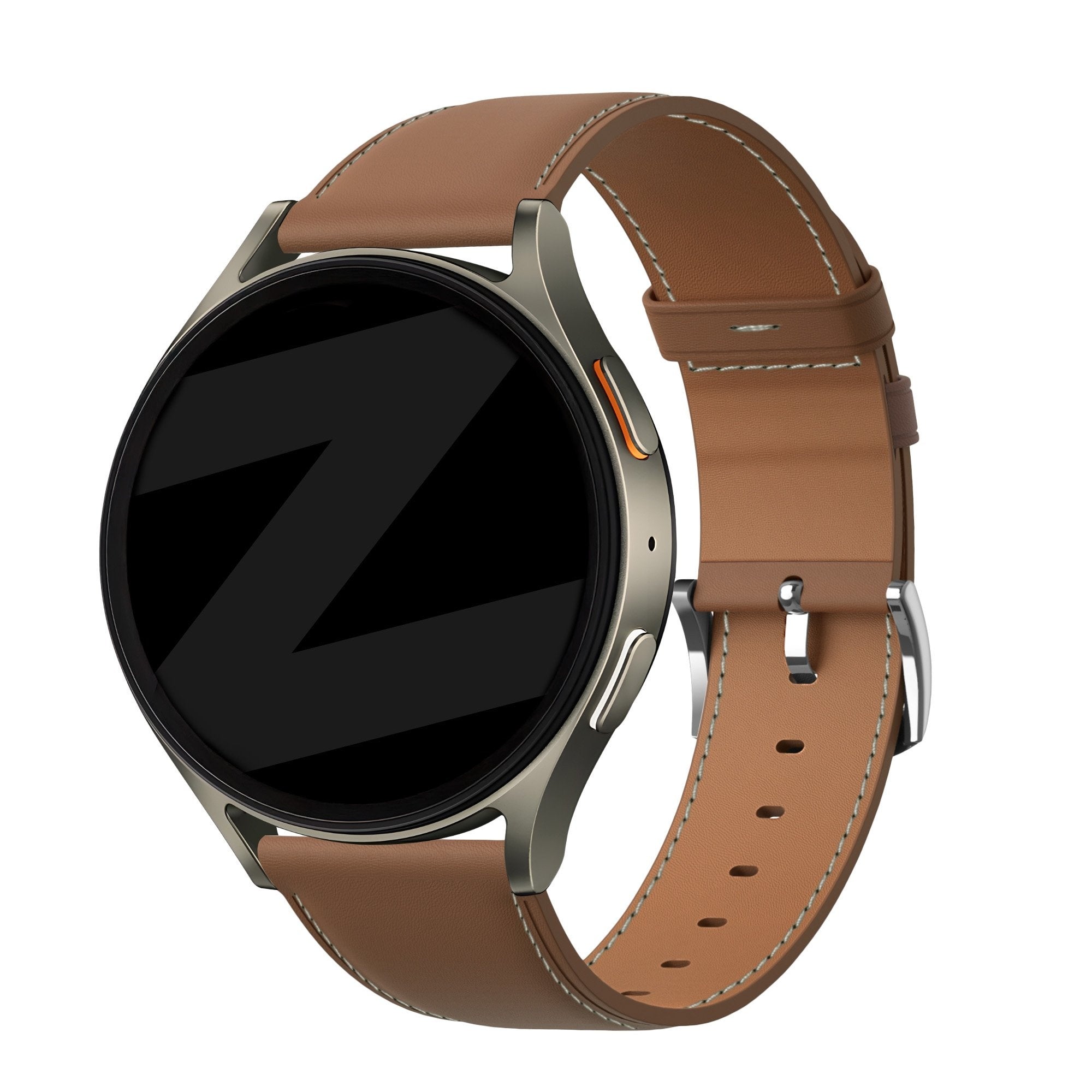 Bandz Bracelet cuir 'Easy Fit' Huawei Watch GT 3 Pro 43mm (marron)