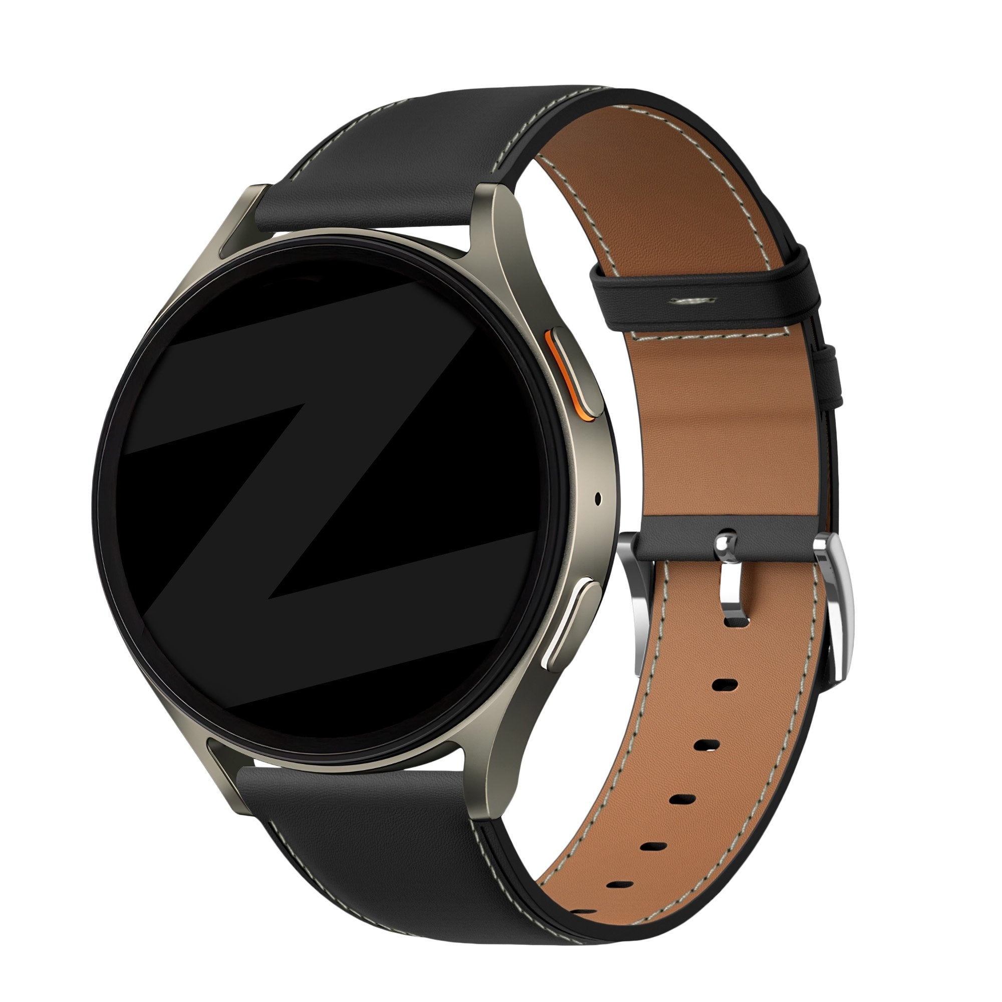 Bandz Samsung Galaxy Watch 4 - 40mm Leather Strap 'Easy Fit' (Black)