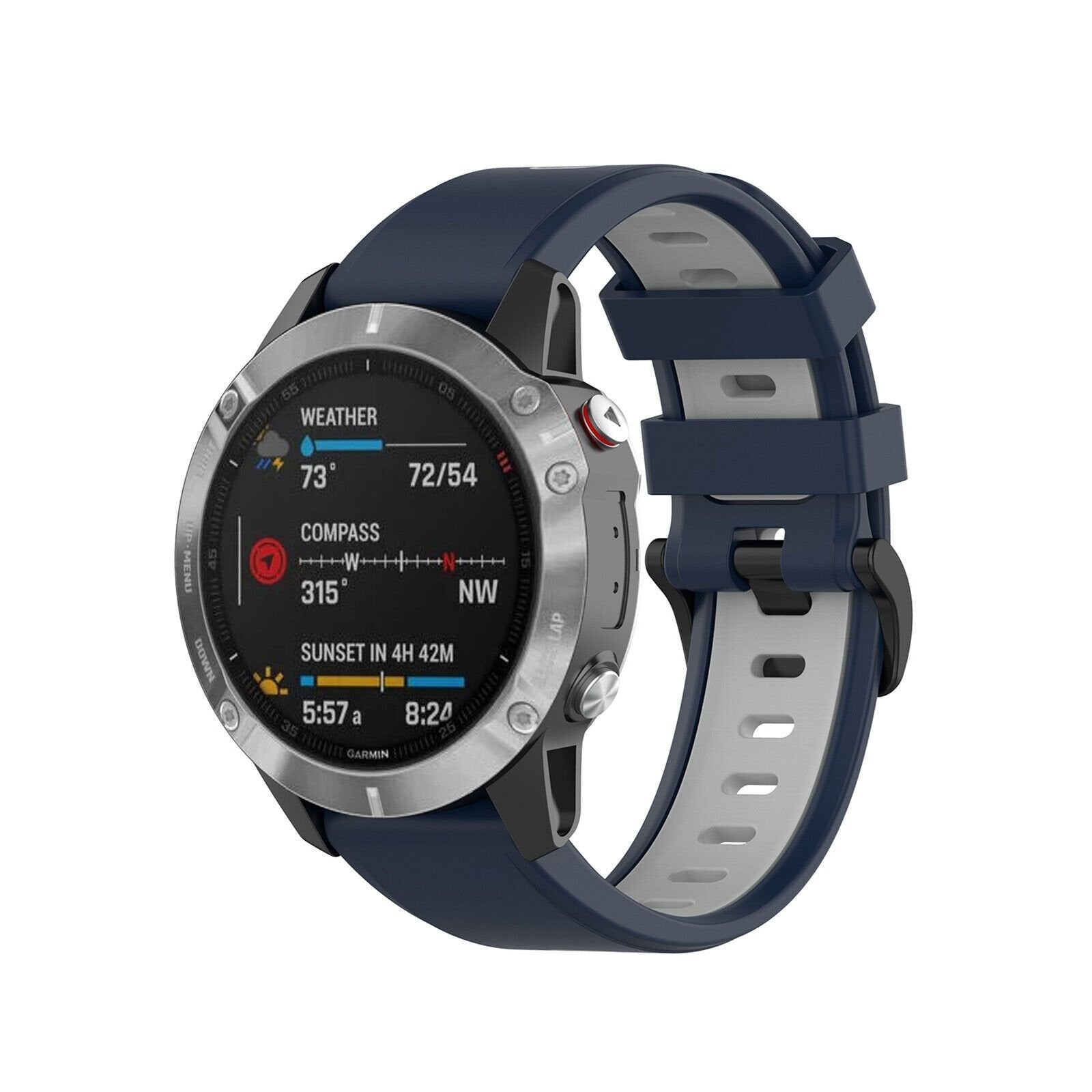 Bracelet sport avec boucle Garmin Fenix 8 Pro - 51mm (bleu/gris)